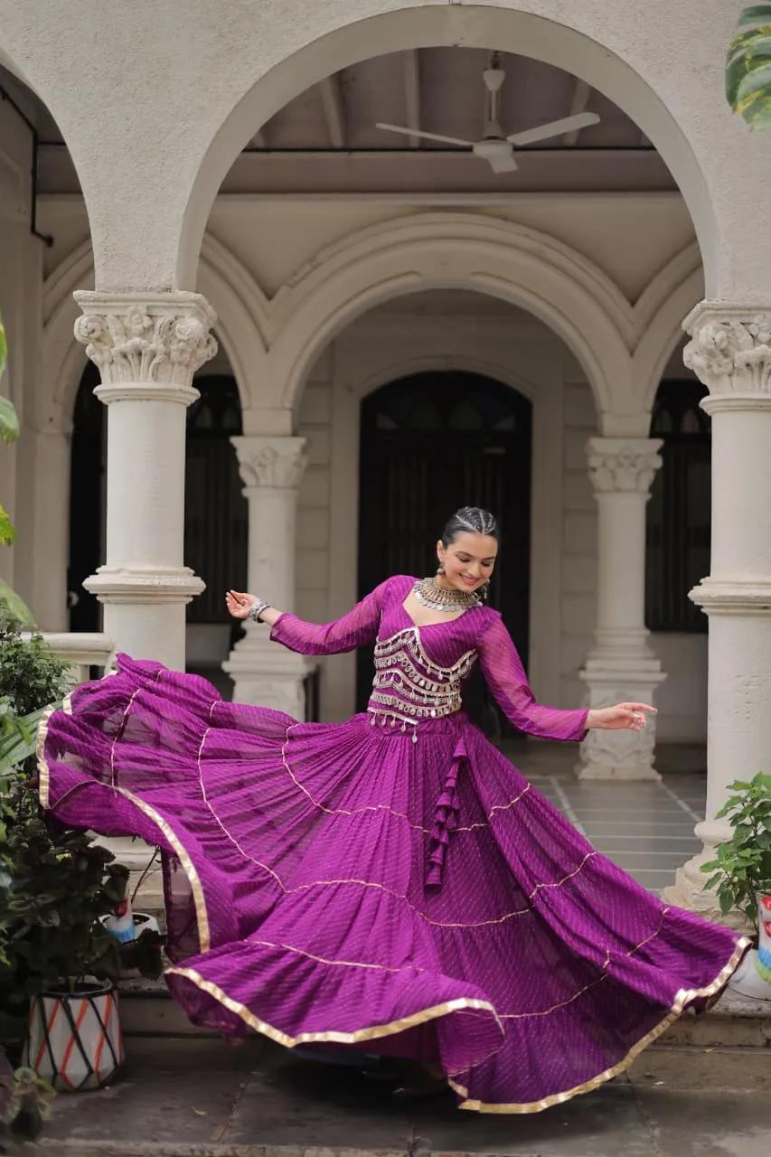Designer Leheriya Print Navratri Lehenga Choli with Gota Patti - Image 39 in Surat
