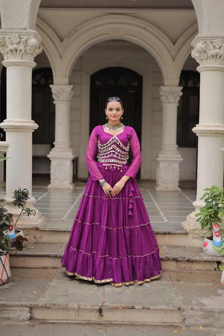 Designer Leheriya Print Navratri Lehenga Choli with Gota Patti - Image 15 in Surat