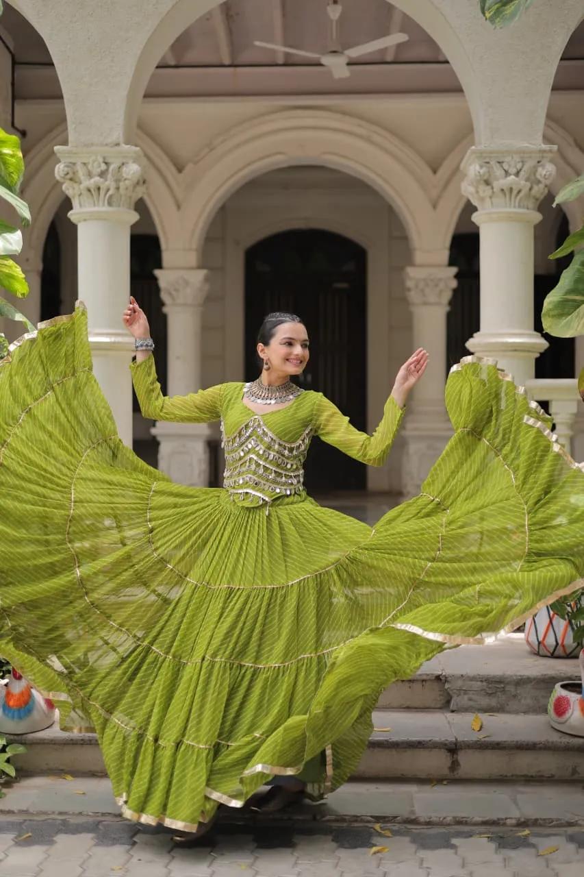 Designer Leheriya Print Navratri Lehenga Choli with Gota Patti - Image 24 in Surat