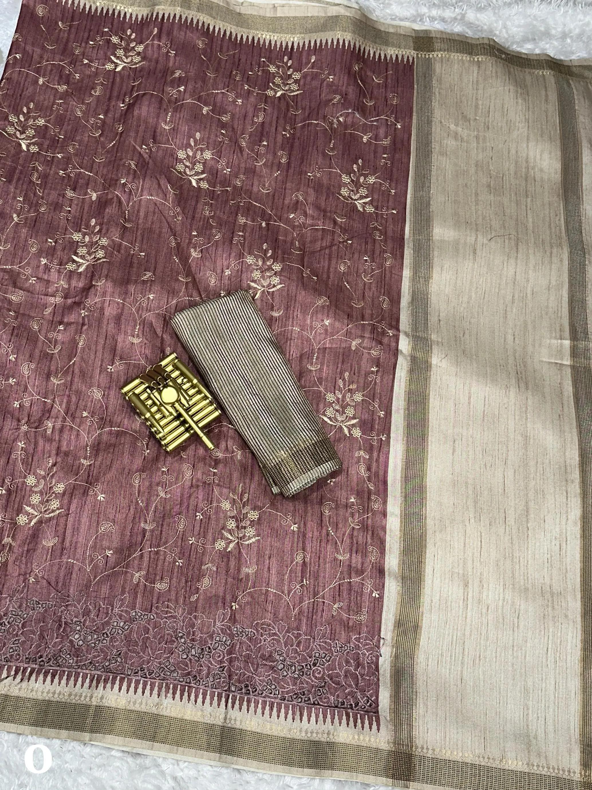Soft Cotton Tusser Premium Saree - Image 19 in Surat