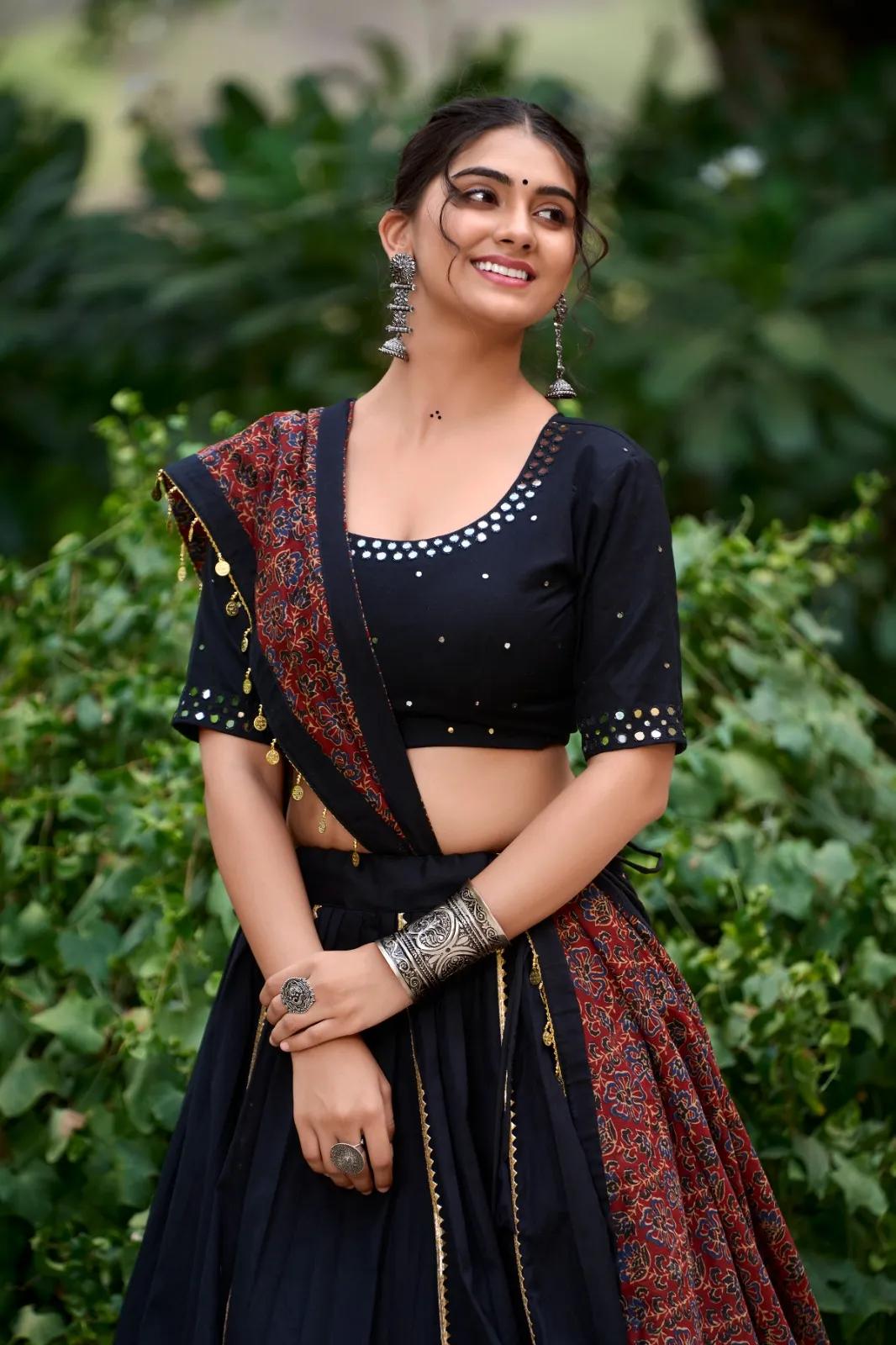 Navratri Pure Cotton Lehenga Choli with Gota Patti & Mirror Work - Image 4 in Surat