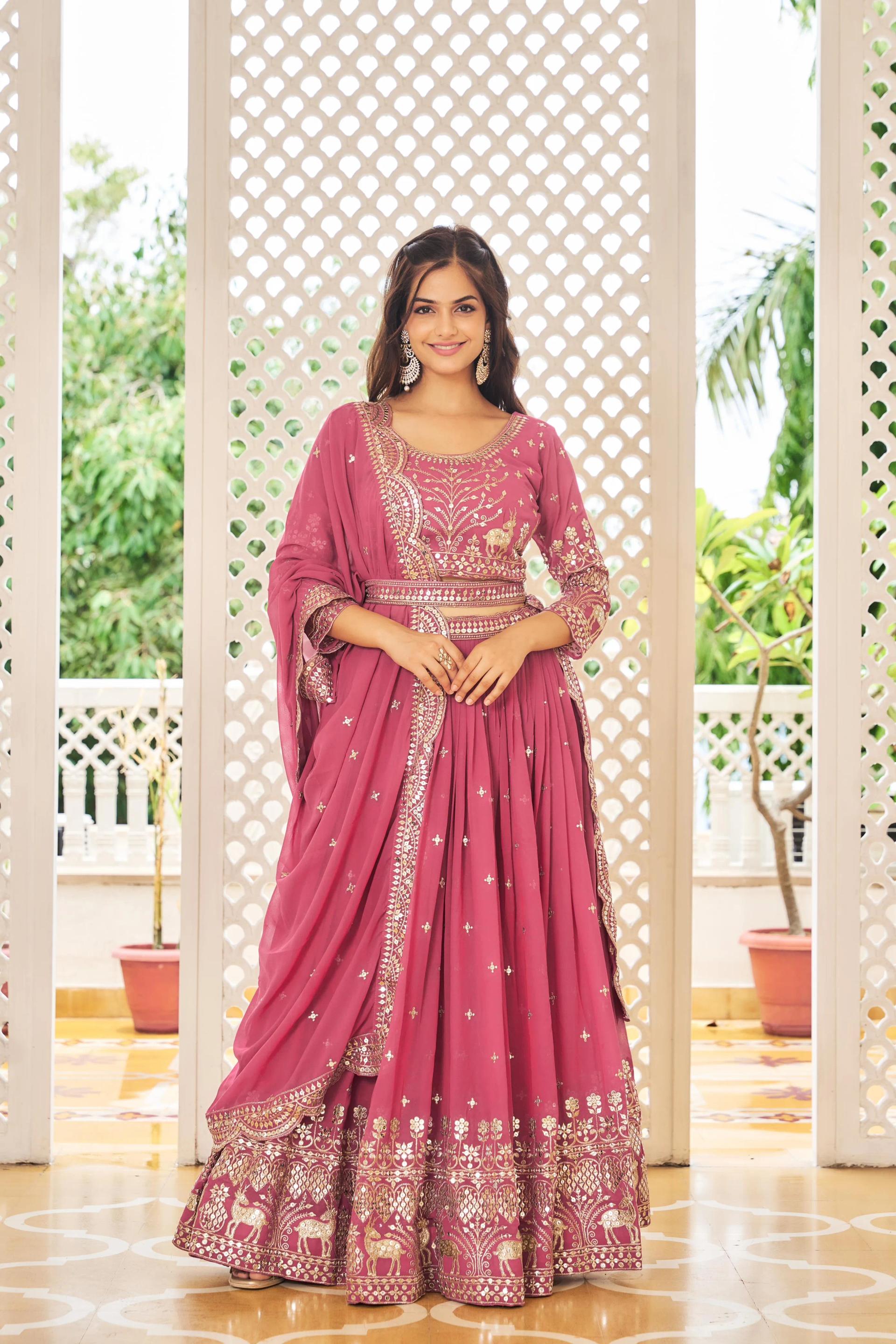 Heavy Fox Georgette Lehenga Choli with Sequence Embroidery - Image 4 in Surat
