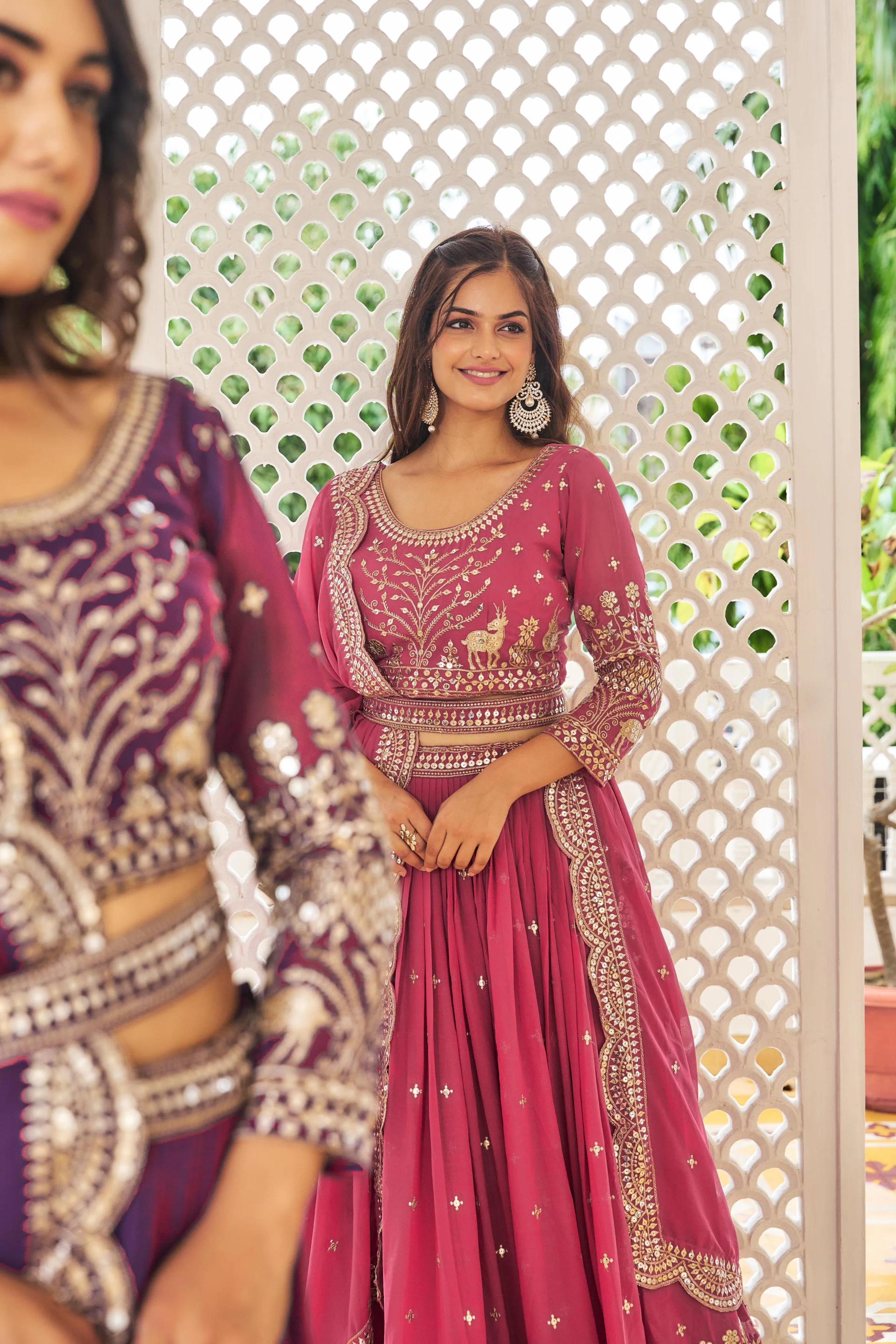 Heavy Fox Georgette Lehenga Choli with Sequence Embroidery - Image 3 in Surat