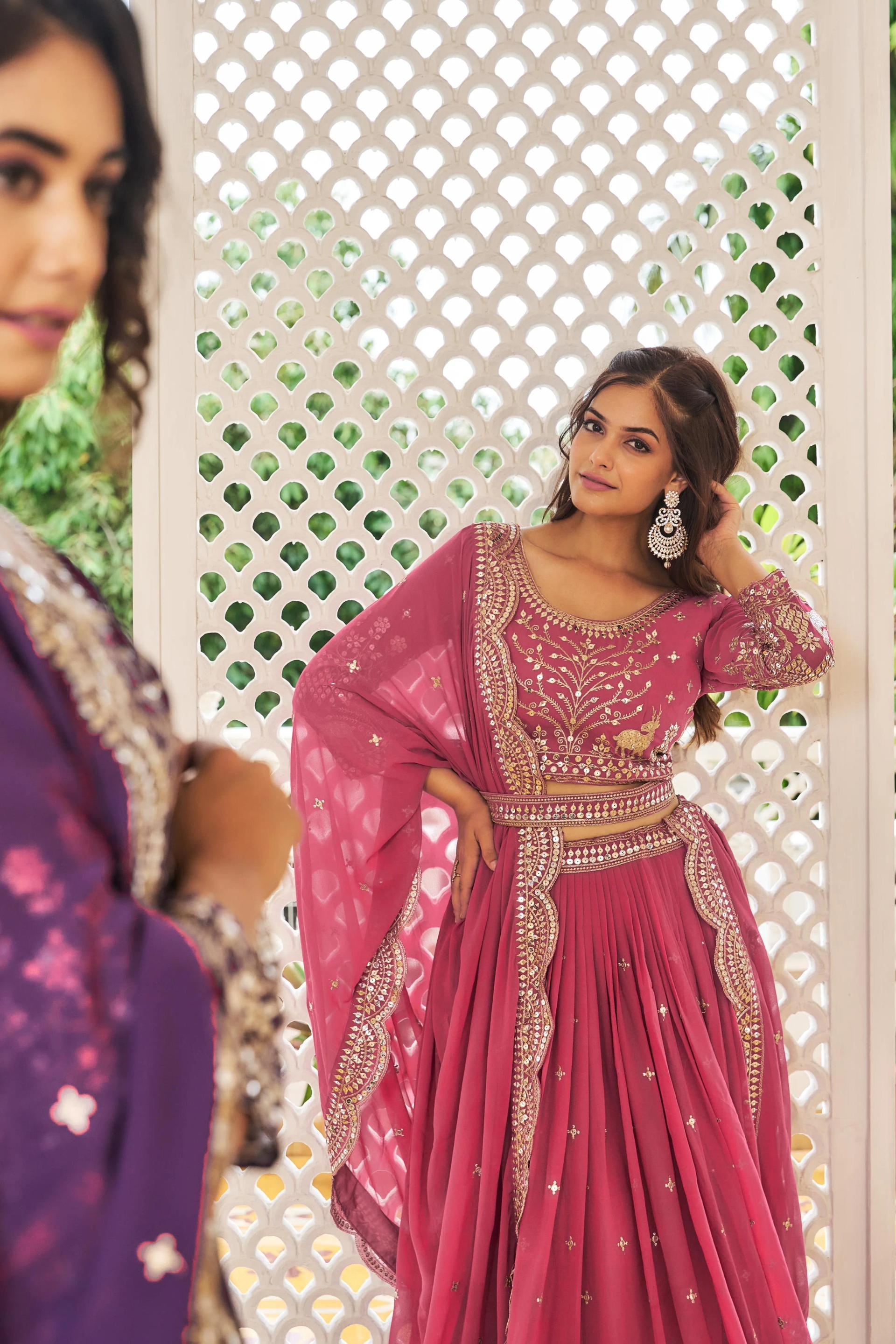 Heavy Fox Georgette Lehenga Choli with Sequence Embroidery - Image 7 in Surat
