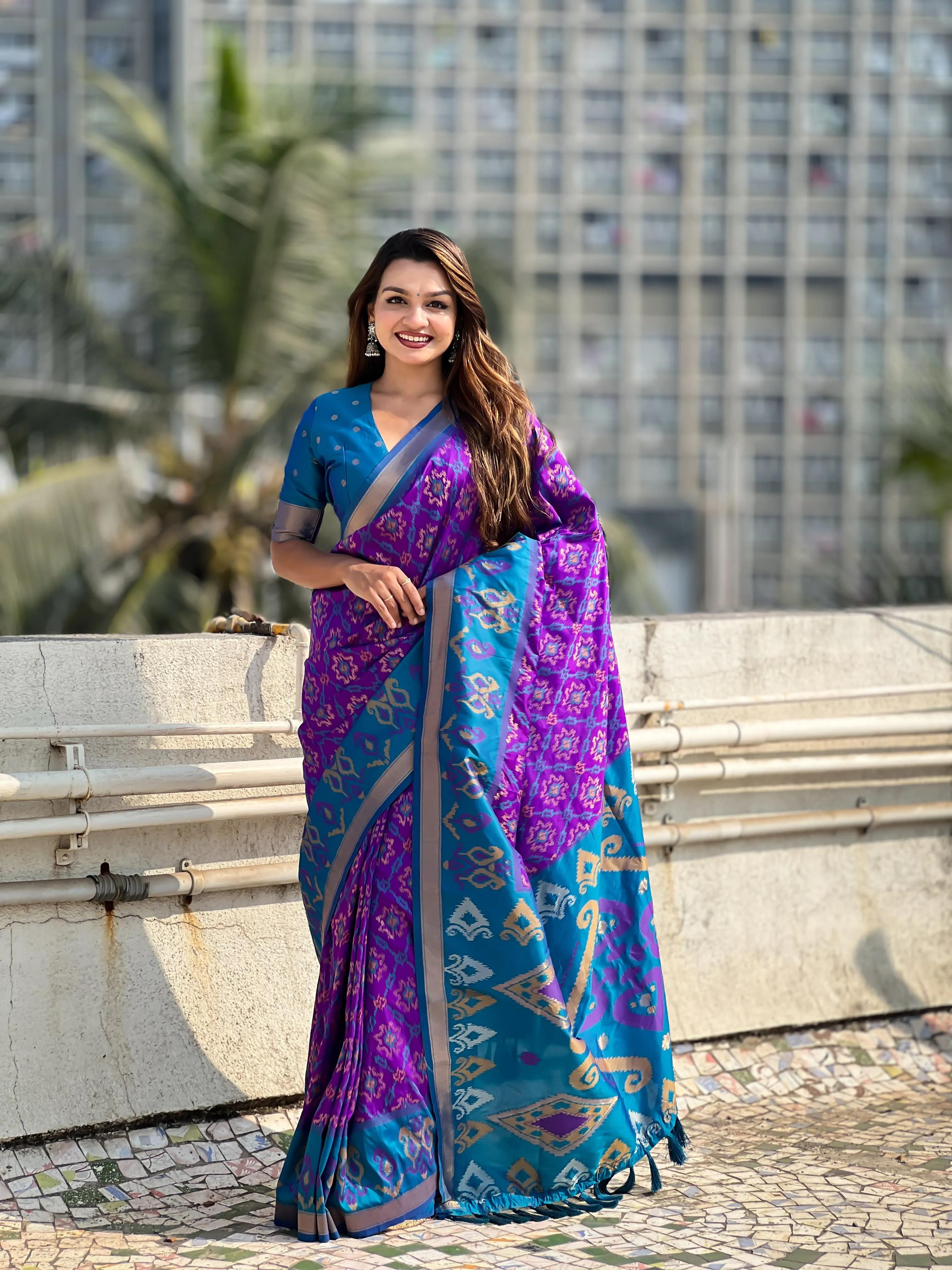 Silk Ikkat Patola Premium Saree - Image 14 in Surat