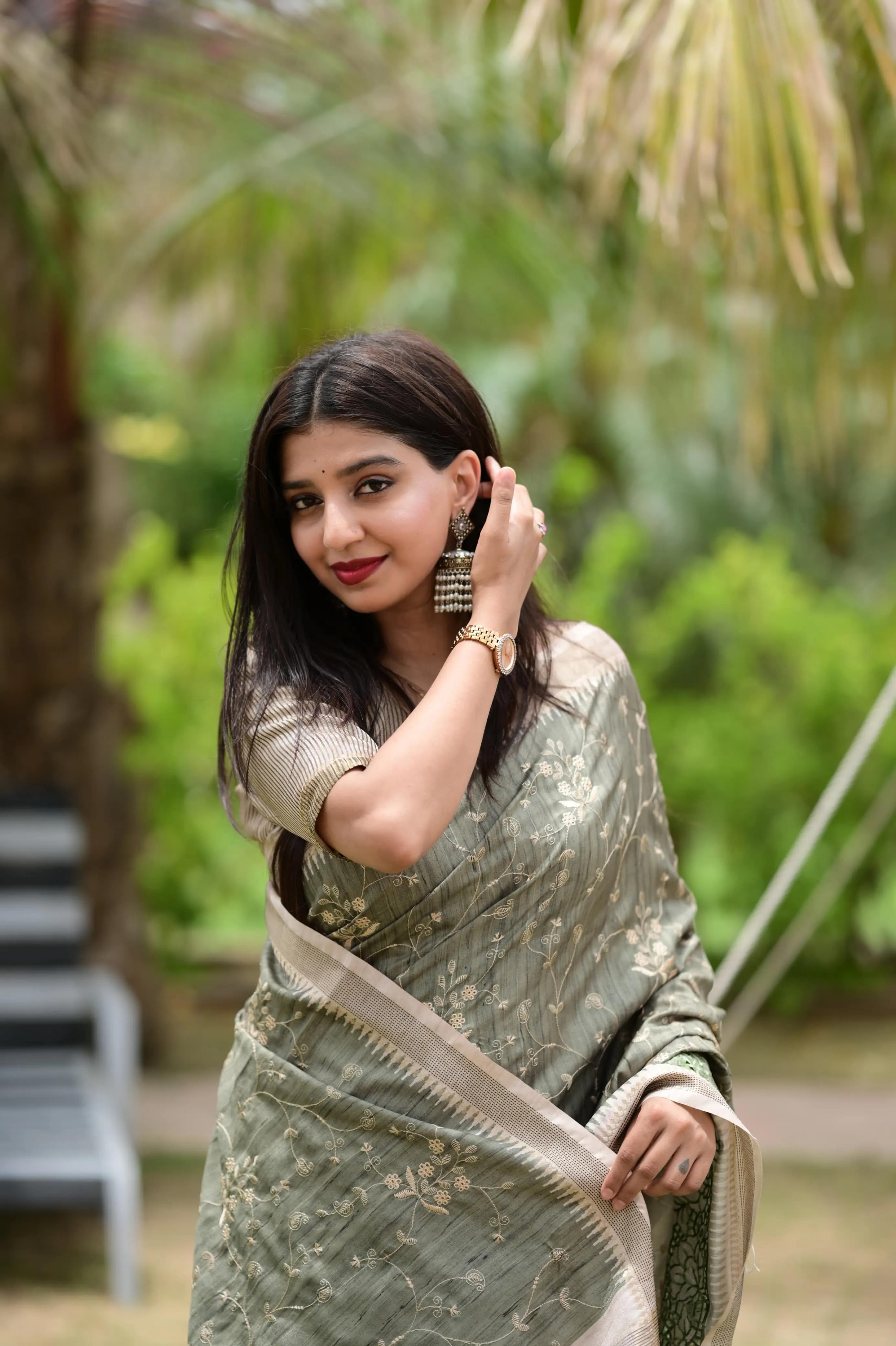 Soft Cotton Tusser Premium Saree - Image 13 in Surat