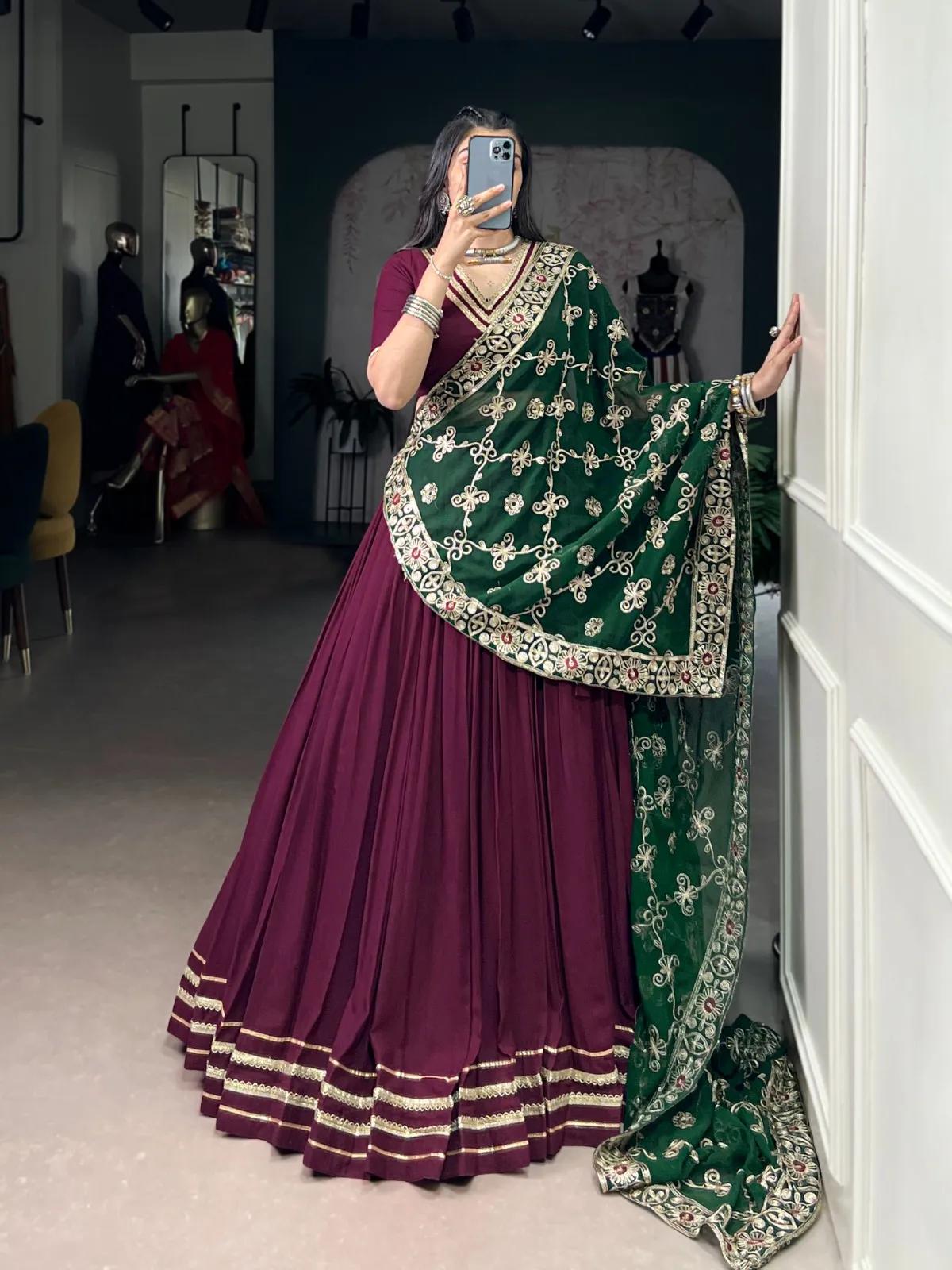 Navratri Rayon Lehenga Choli with Lace Work for Garba - Image 14 in Surat
