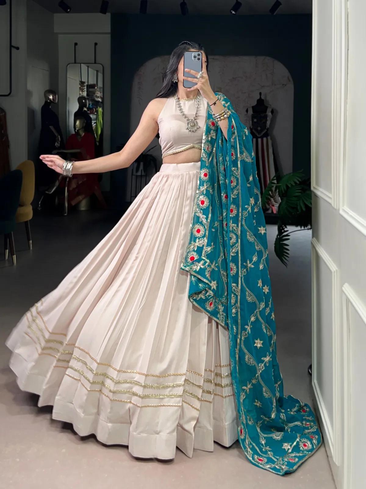 Navratri Rayon Lehenga Choli with Lace Work for Garba - Image 7 in Surat