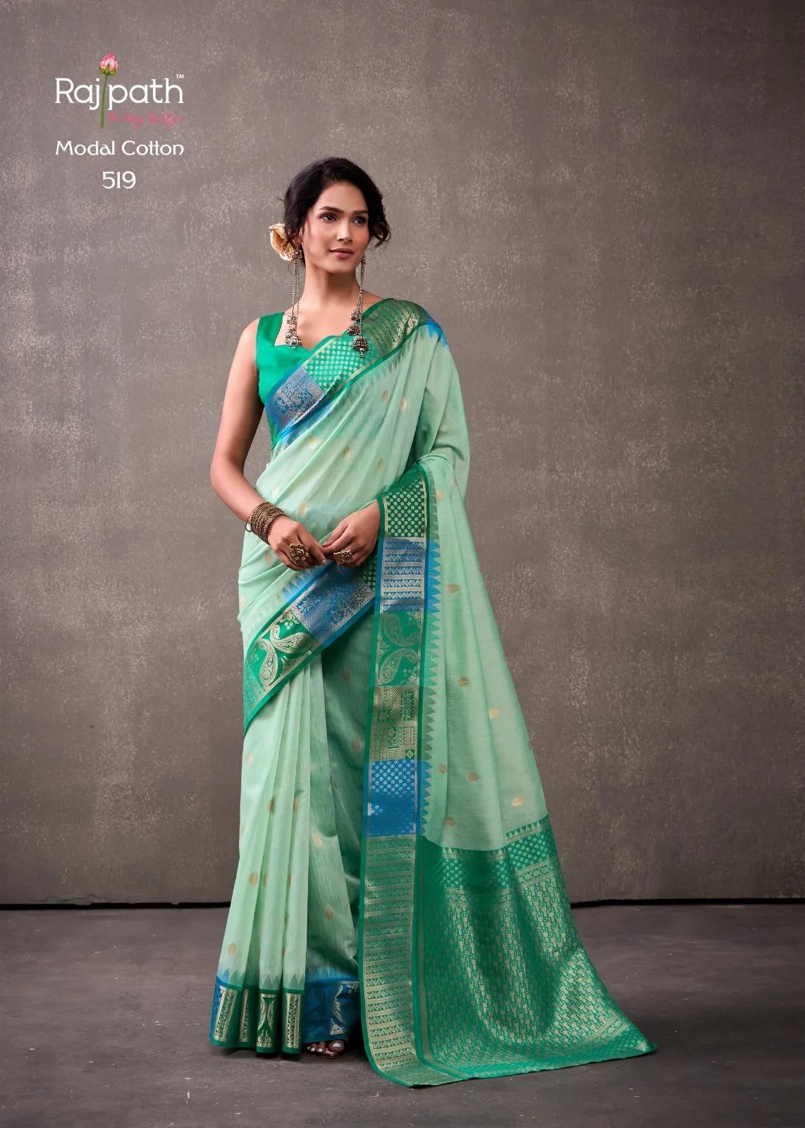 Tuti Fruti Modal Cotton Saree with Rainbow Weaving - Premium - Image 2 in Surat
