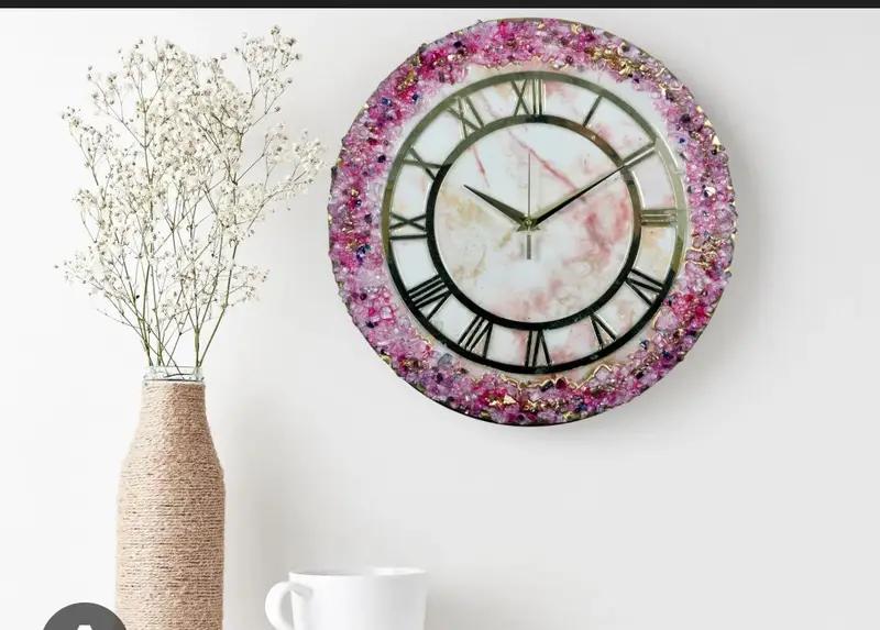 Buy Customised Glitter Resin Handmade Wall Clock, Premium Decor in Ahmedabad | Reseller Bazzar
