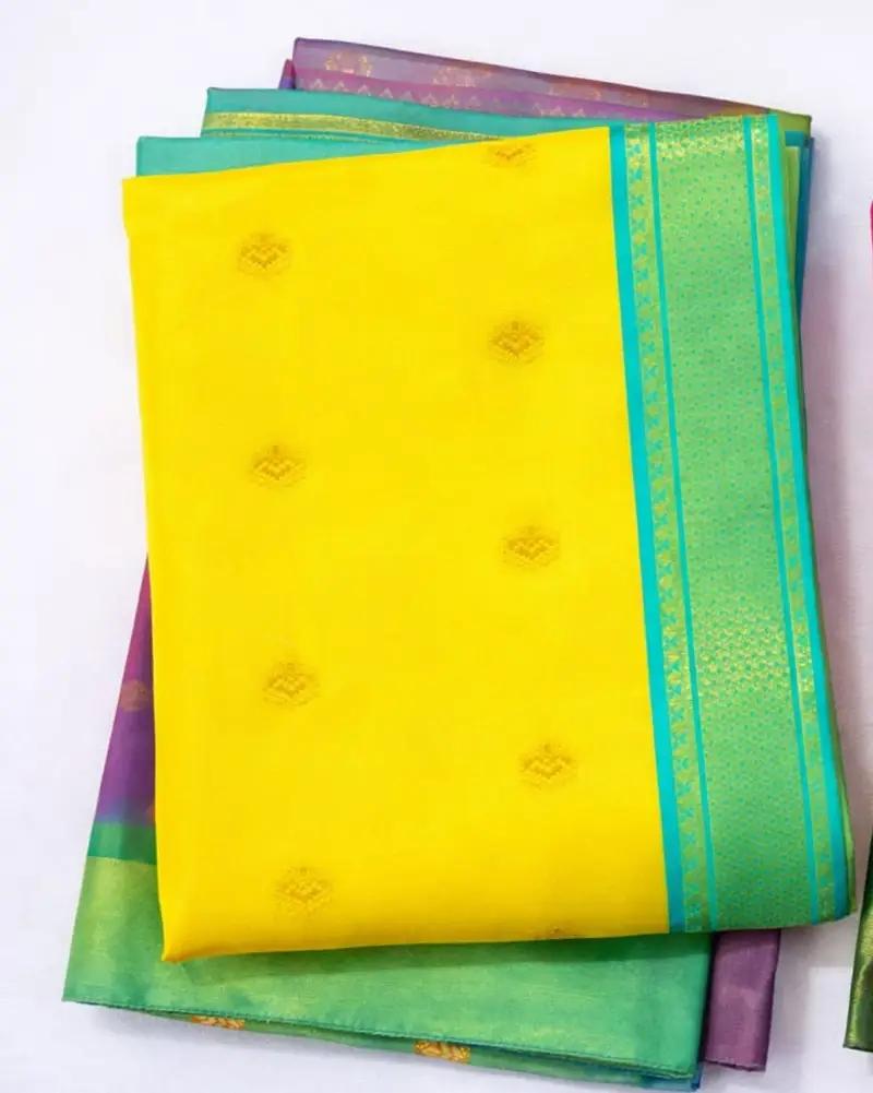 Traditional Banarasi Silk Saree with Zari Buttis and Border - Image 3 in Hyderabad