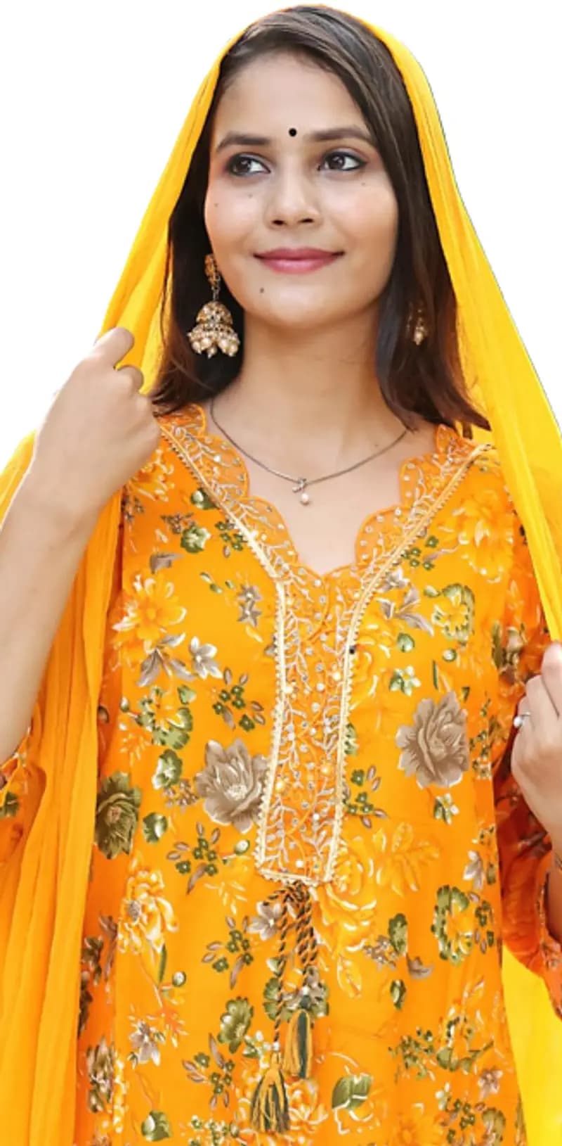 Buy Yellow Floral Printed Straight Kurta Set in Thane | Reseller Bazzar