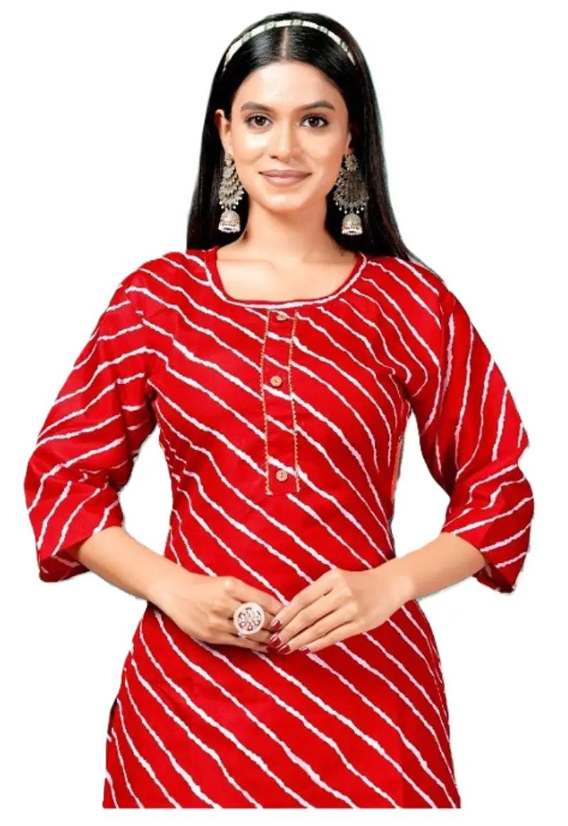 Buy Women's Red Leheriya Print Straight Kurti - Ethnic in Thane | Reseller Bazzar