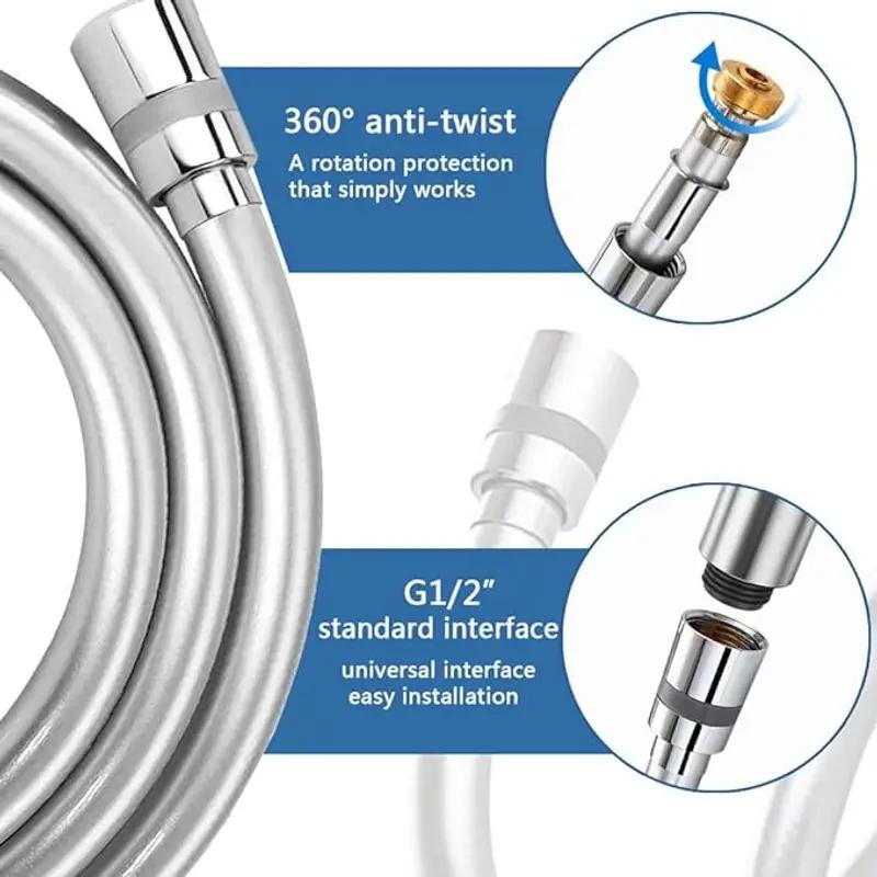 Nylon Flexible Shower Hose Smooth Durable Bathroom Pipe - Image 6 in Surat