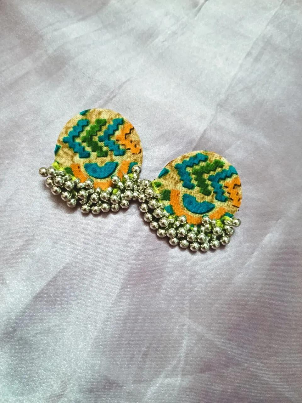 Lightweight Premium Fabric Earrings - Ethnic Eco-Friendly - Image 4 in Mumbai