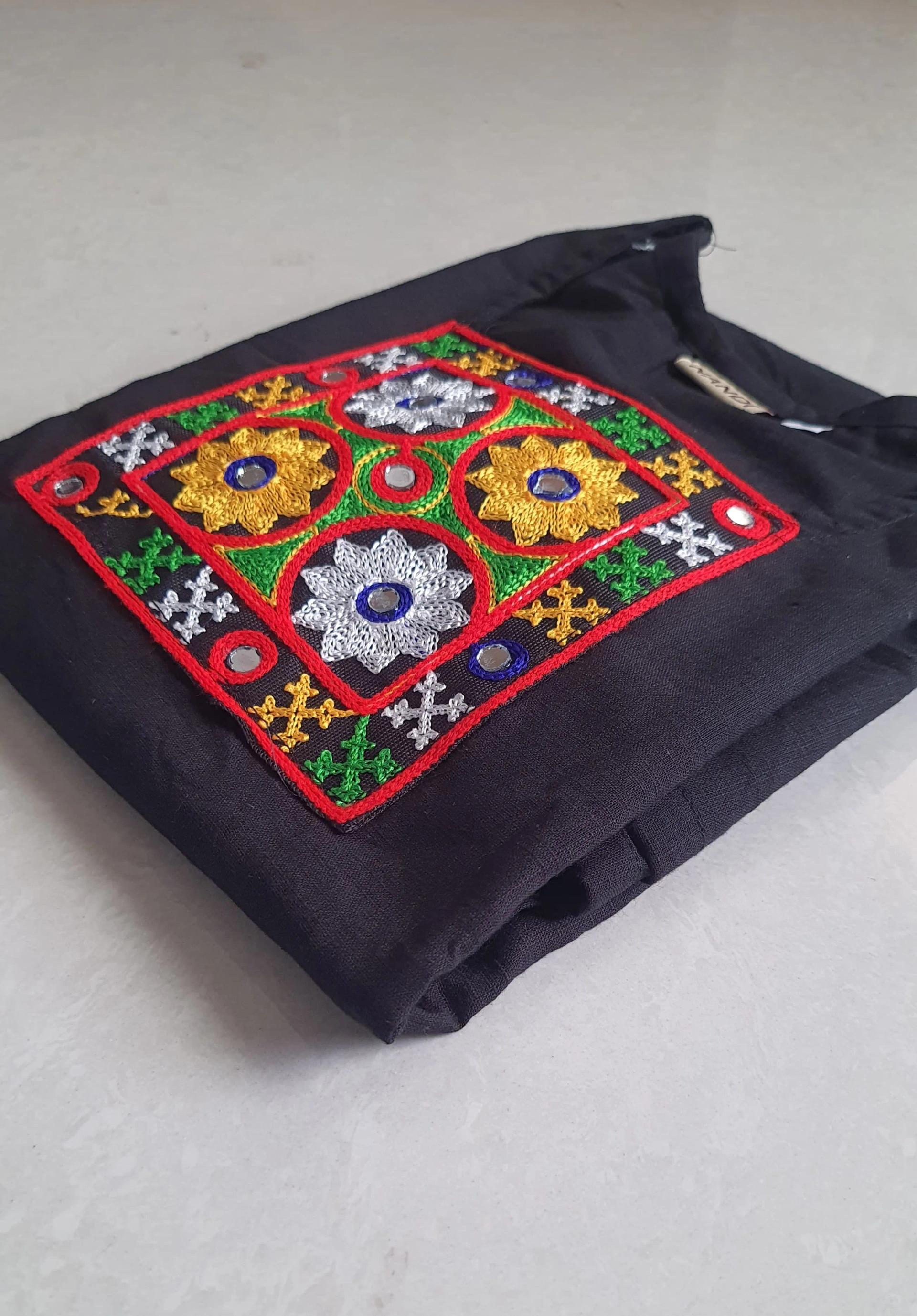 Navratri Special Cotton Slub Tunics with Patch Work for Women - Image 4 in Surat