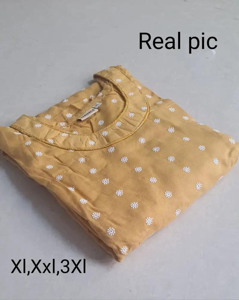 Buy Rayon Hakoba Work Kurti for Women – Elegant Ethnic Wear in Surat for 349 - See photos and details