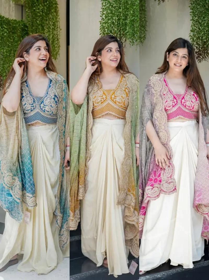 Buy Designer Indo Western Draped Saree Set for Women Festive Wear in Jamnagar for 1499 - See photos and details