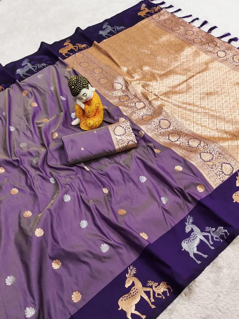 Buy Premium Banarasi Zari Work Soft Silk Saree for Weddings in Hyderabad | Reseller Bazzar