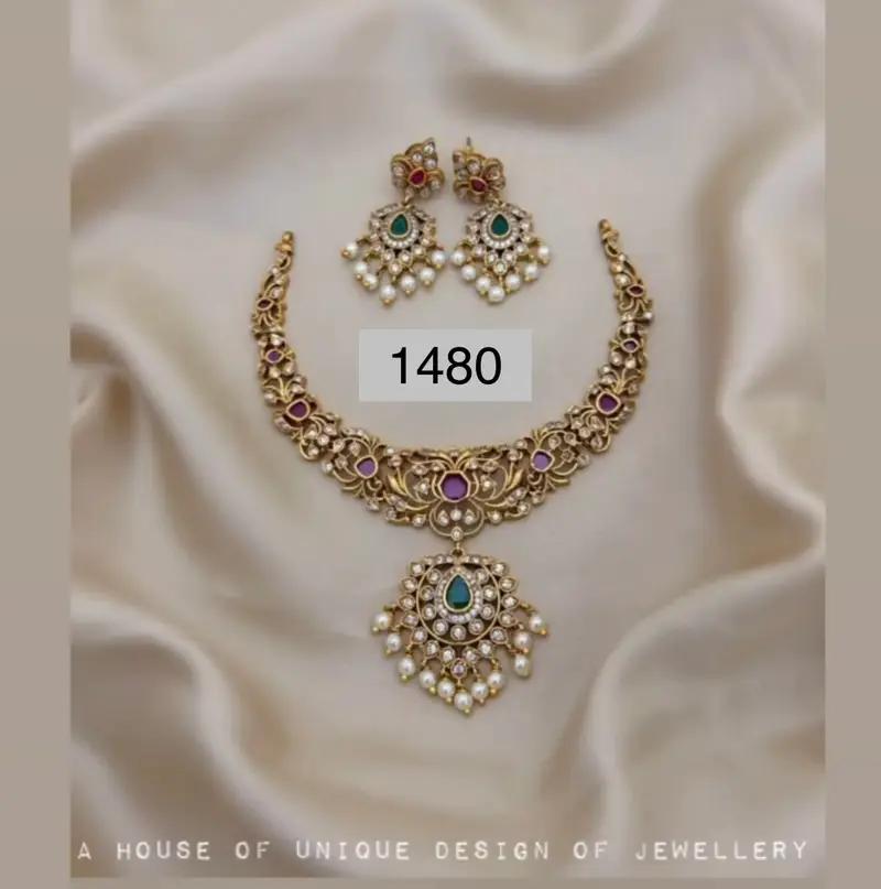 Buy Antique Nakshi Necklace Set with Jhumka Earrings and Pendant in Hyderabad | Reseller Bazzar