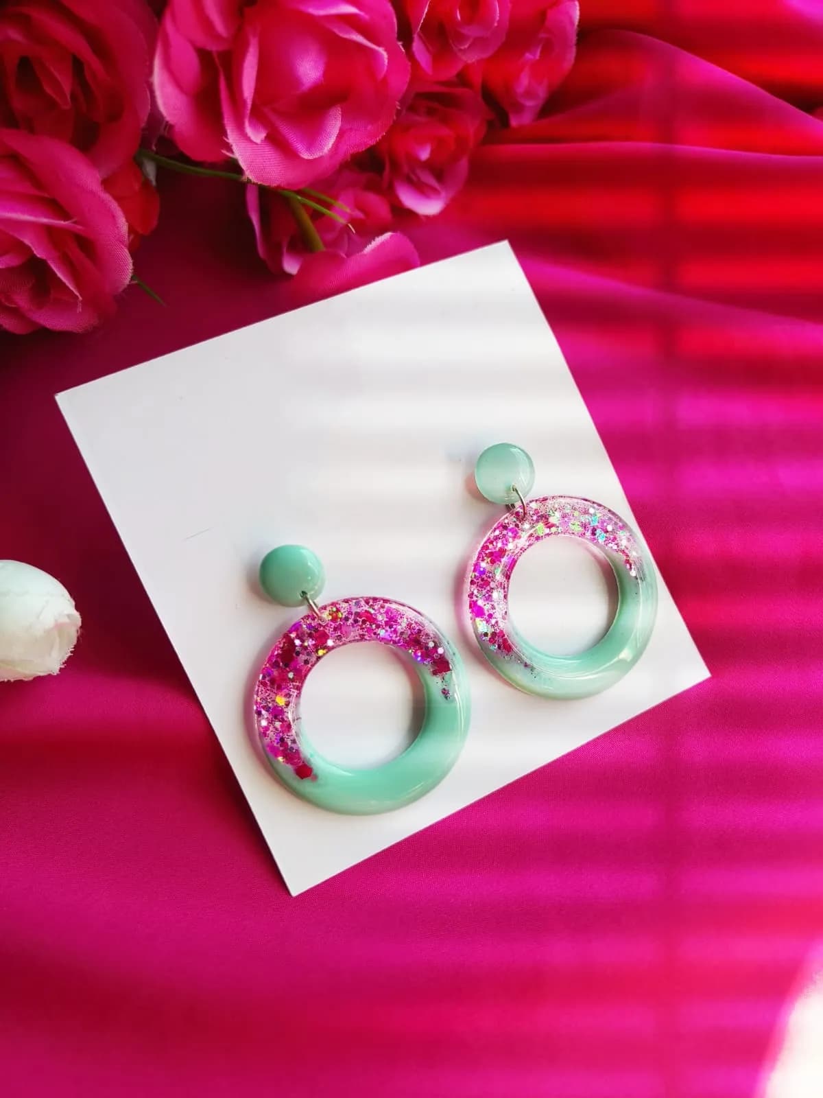 Buy Resin Glittery Earrings in Mumbai | Reseller Bazzar