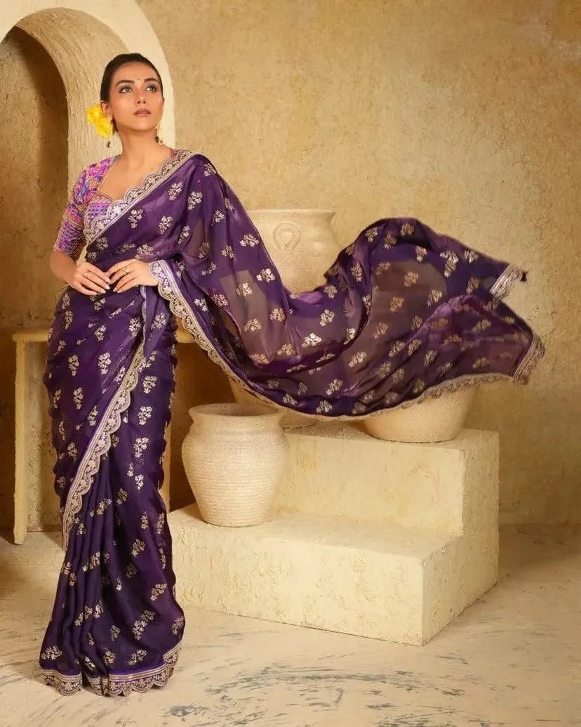 Buy Premium fendy satin fabric Saree in Surat - Reseller Bazzar
