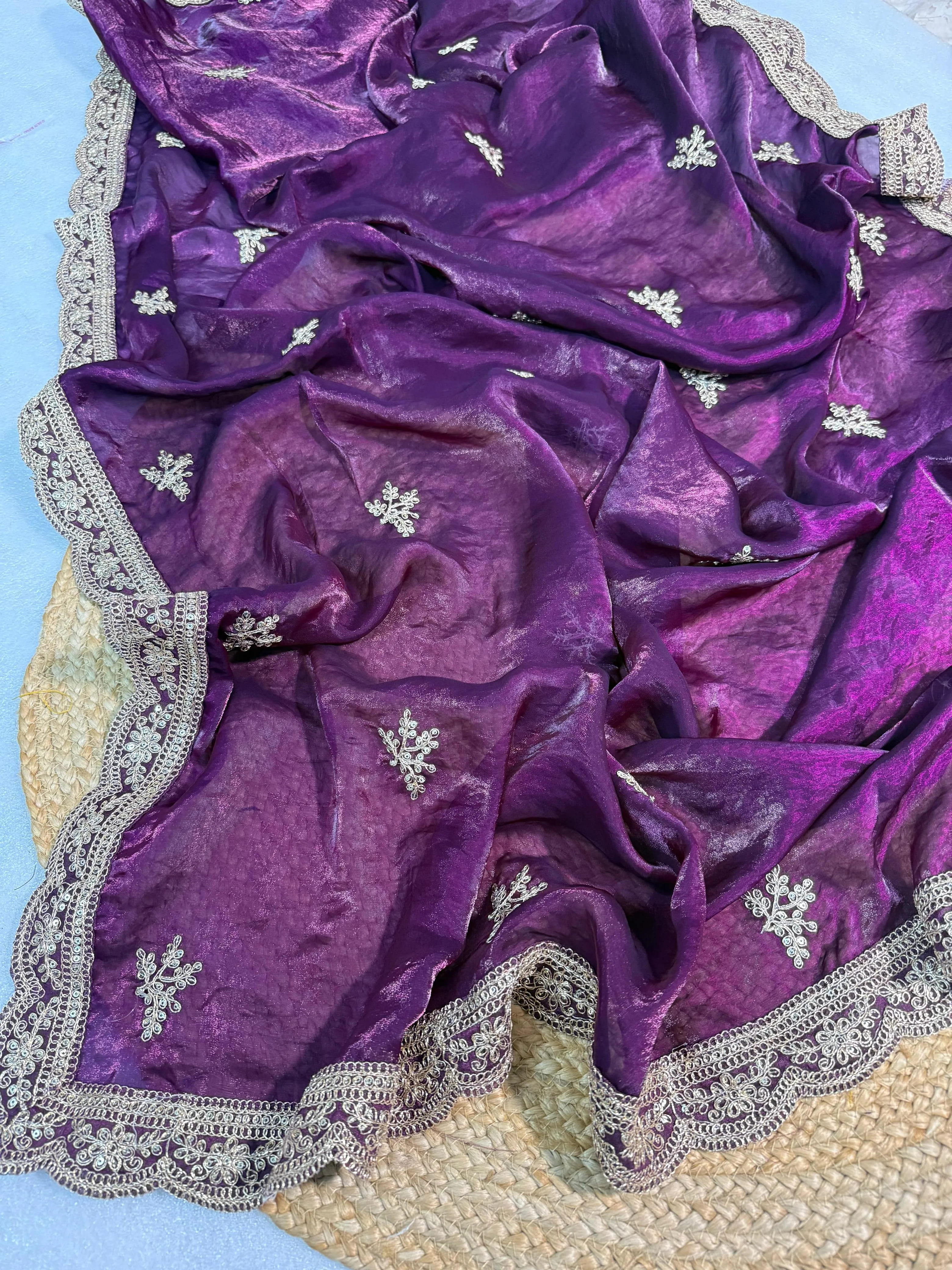 Buy Premium fendy satin fabric Saree in Surat - Reseller Bazzar