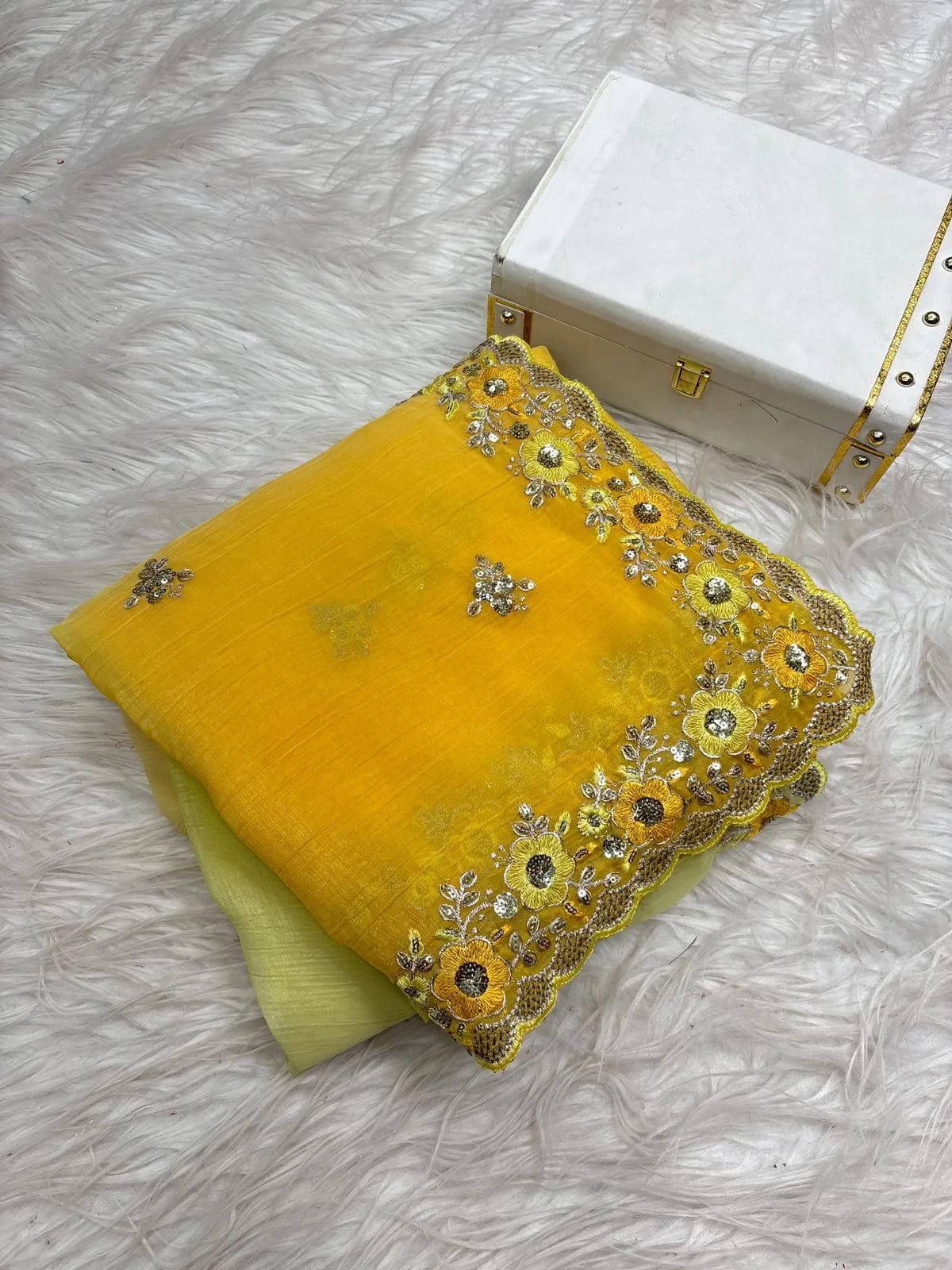 Buy Embroidered Velvet Premium Saree in Surat - Reseller Bazzar