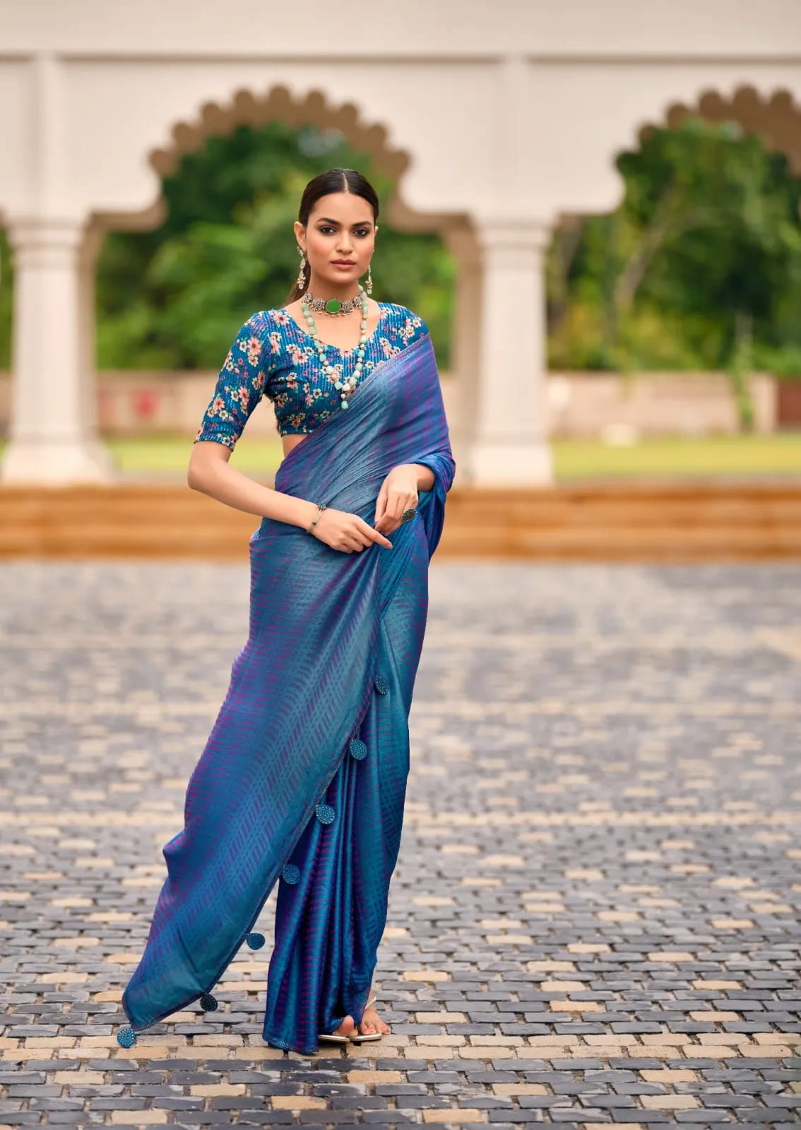 Buy New Satin Silk Premium Saree in Surat - Reseller Bazzar