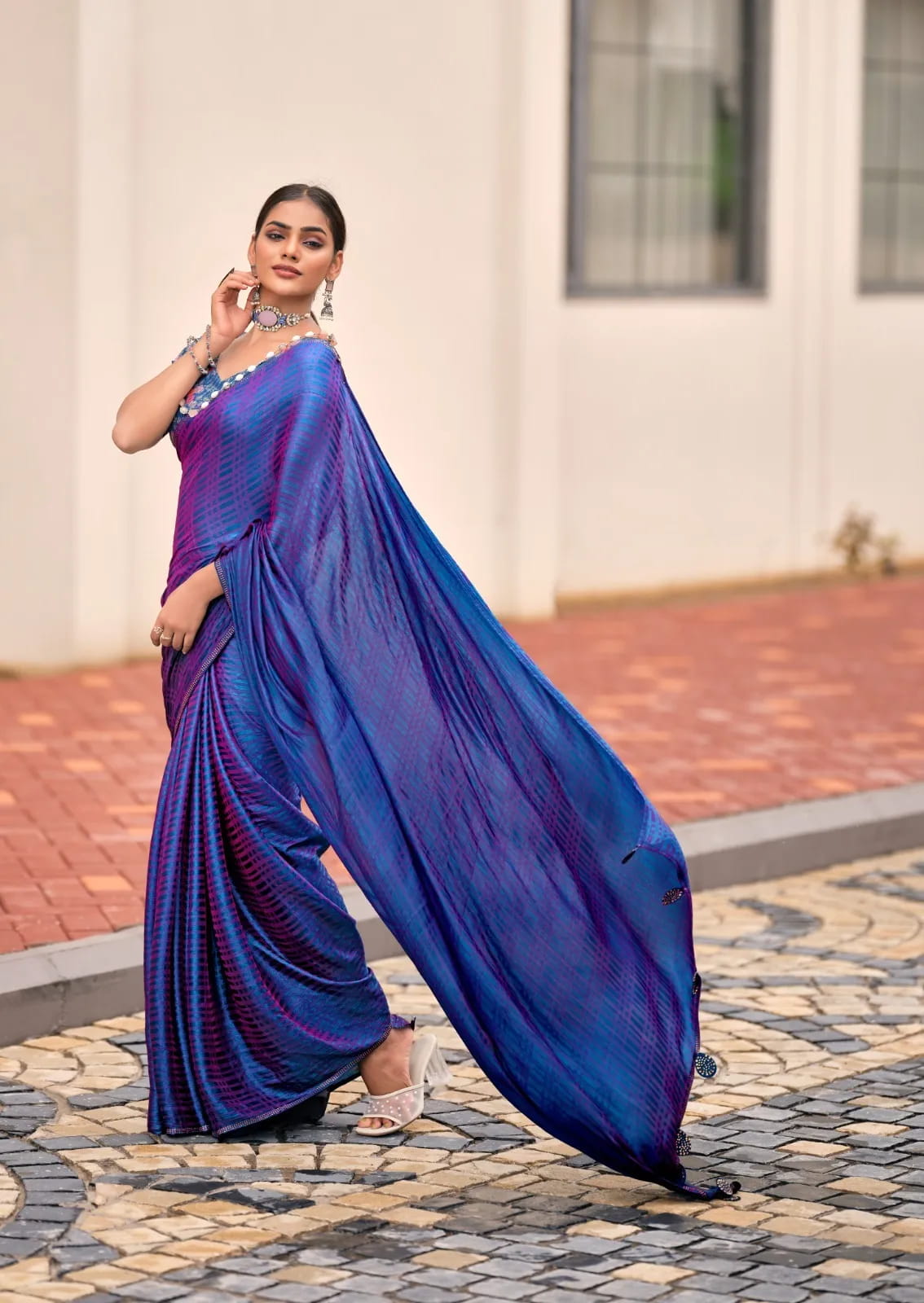 Buy New Satin Silk Premium Saree in Surat - Reseller Bazzar
