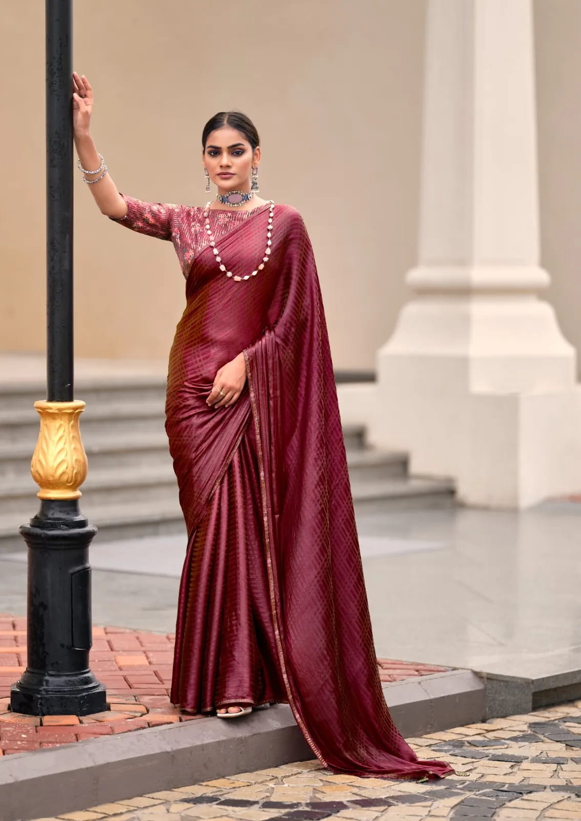 Buy New Satin Silk Premium Saree in Surat - Reseller Bazzar