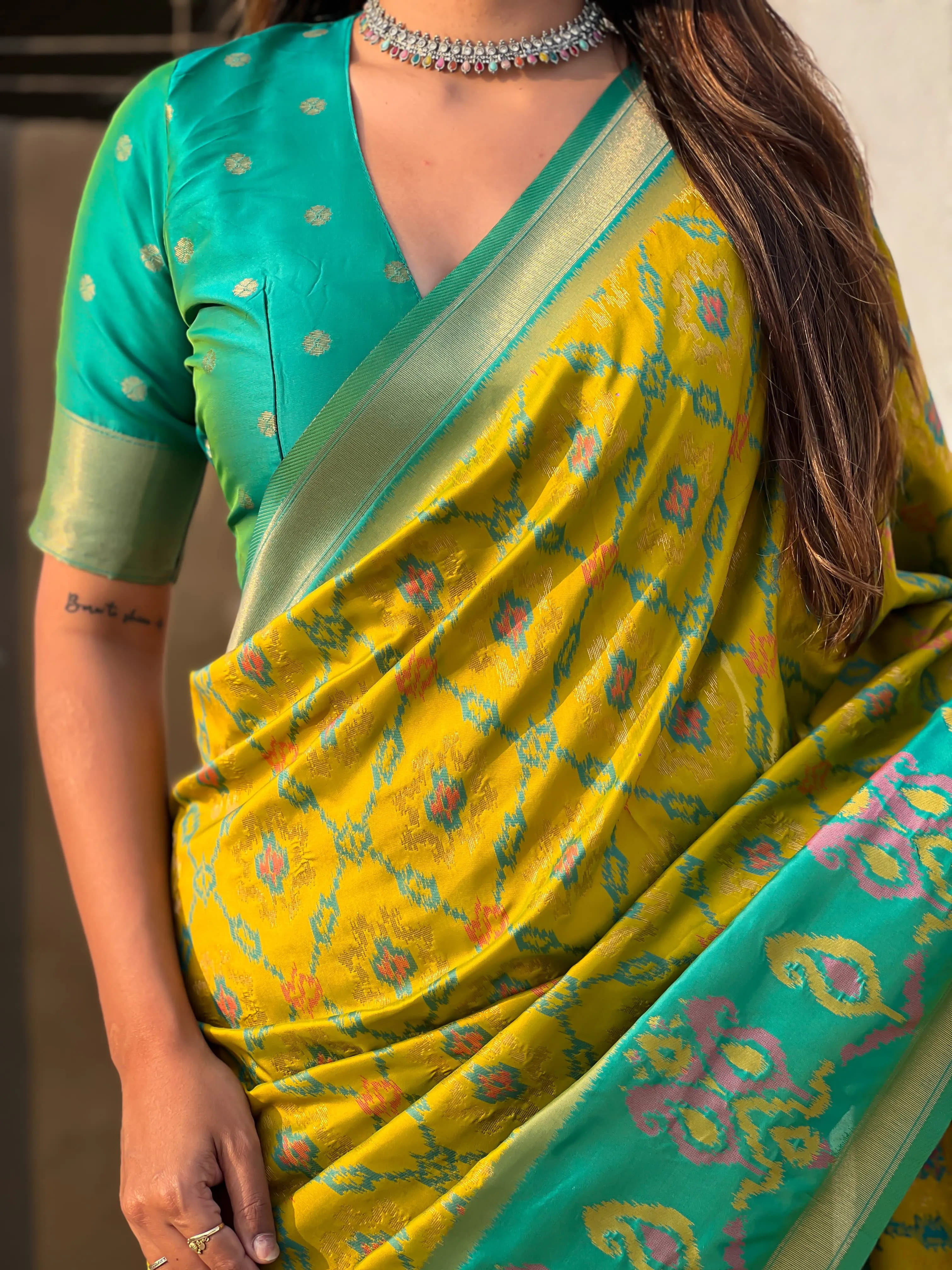 Buy Satarangi Ikkat Premium Saree in Surat - Reseller Bazzar