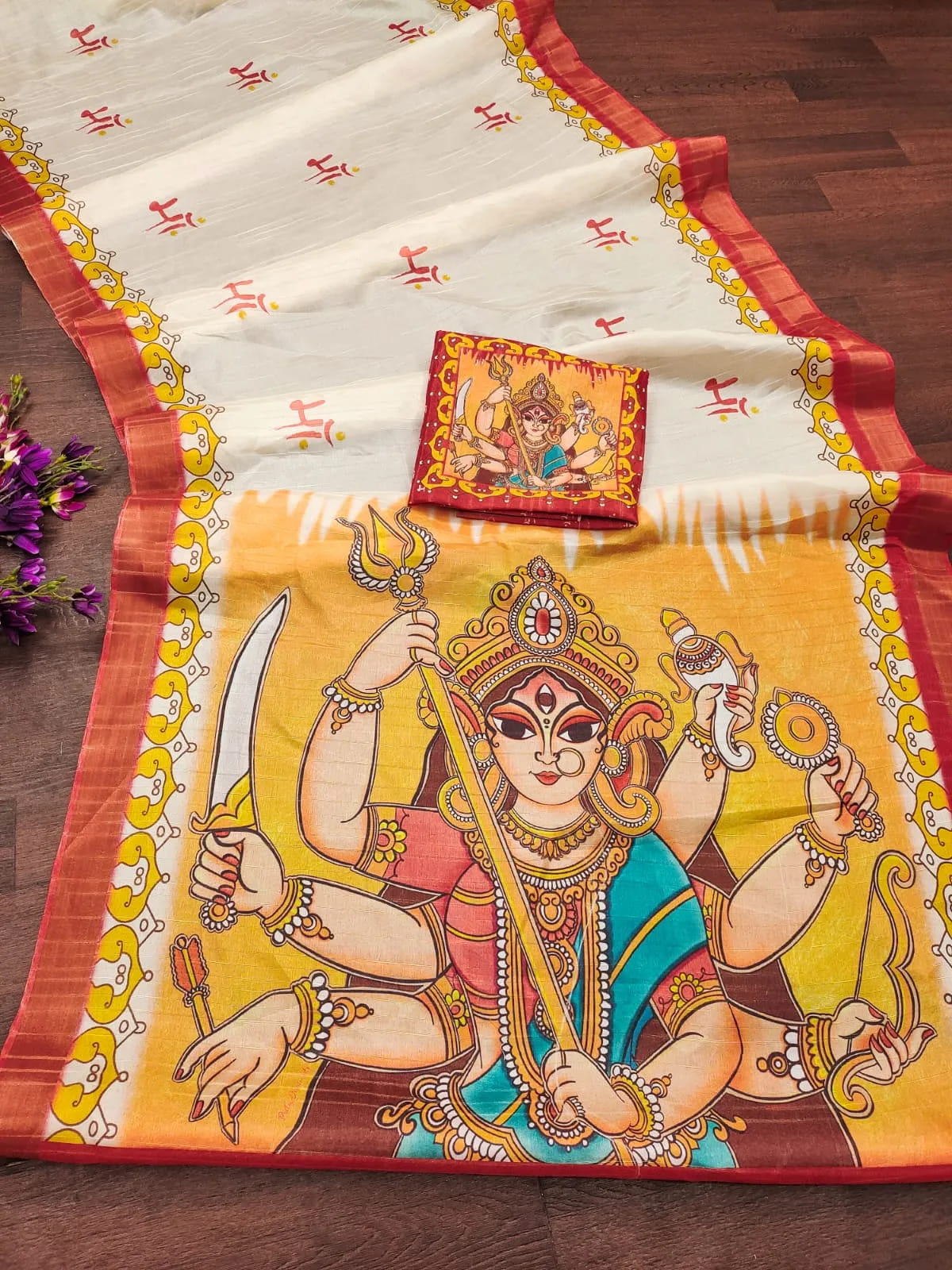 Buy Durga ashtami special saree in Surat - Reseller Bazzar