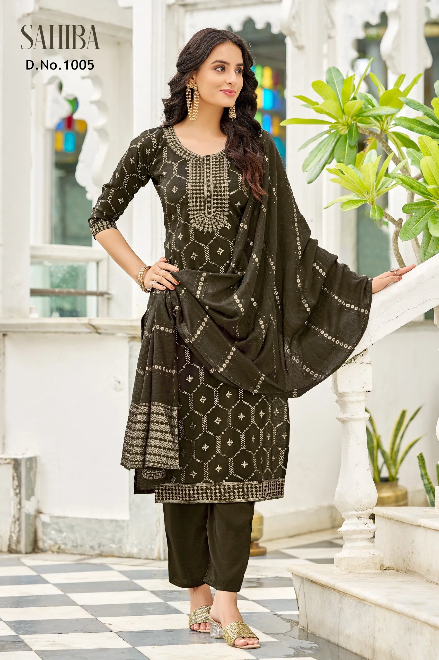 Sahiba Designer Salwar Suit with Embroidered Kurti & Dupatta in Surat
