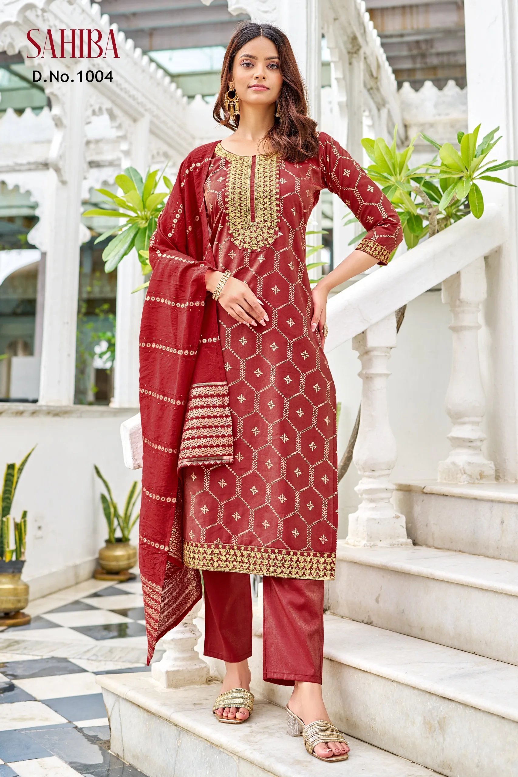 Sahiba Designer Salwar Suit with Embroidered Kurti & Dupatta in Surat