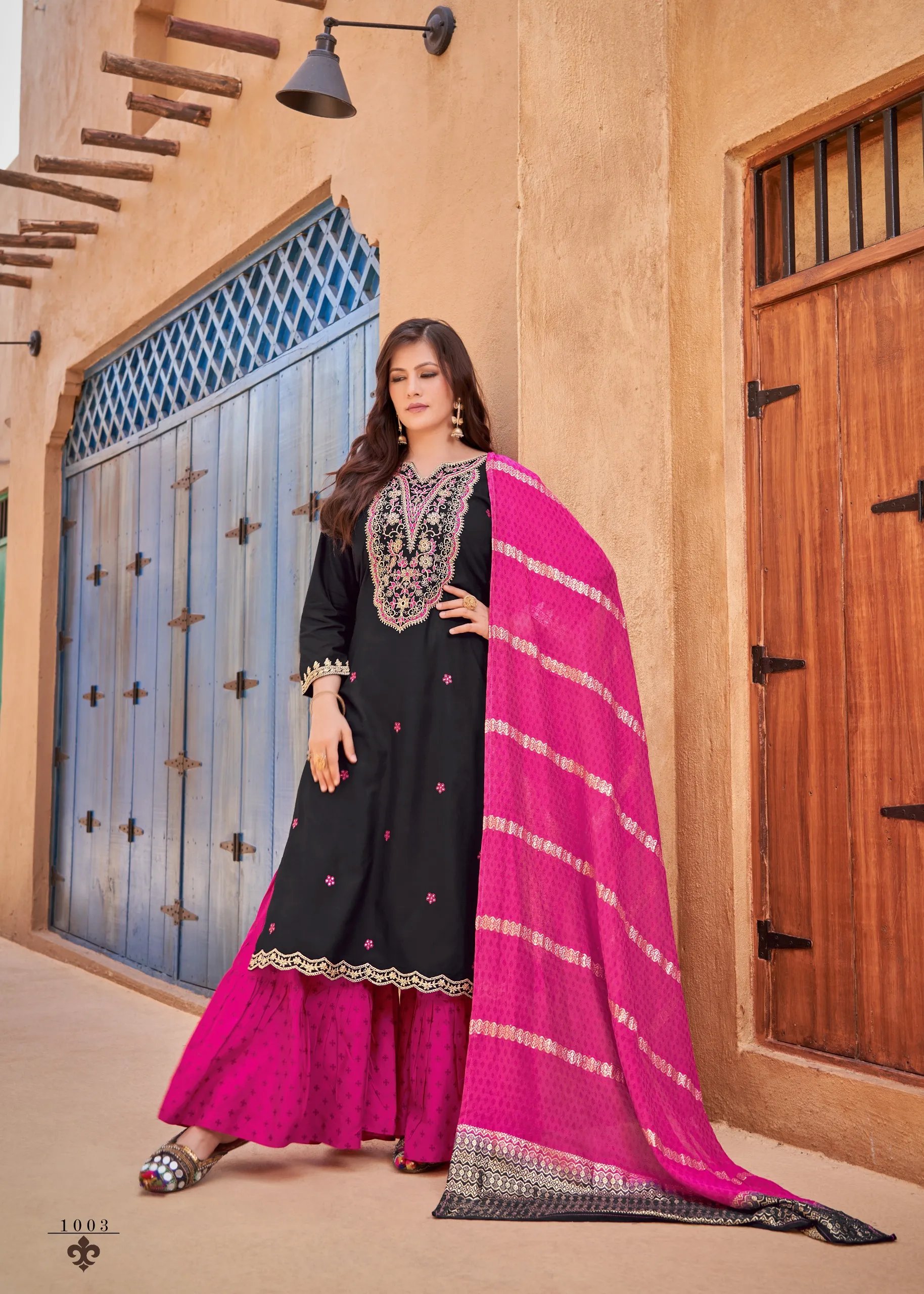 Rang Rasiya Rayon Salwar Suit with Embroidered Sharara in Surat
