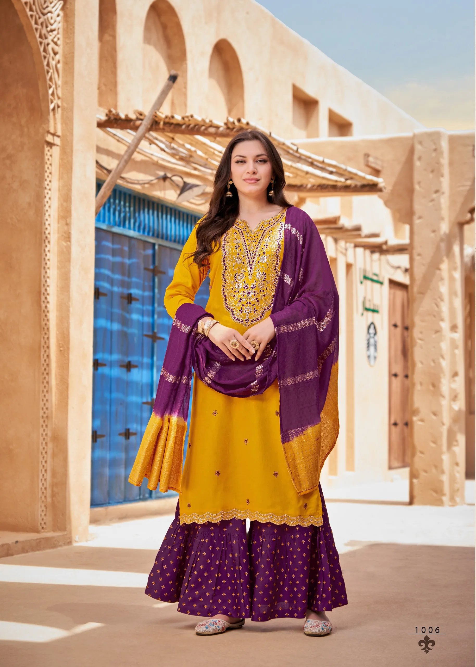 Rang Rasiya Rayon Salwar Suit with Embroidered Sharara in Surat