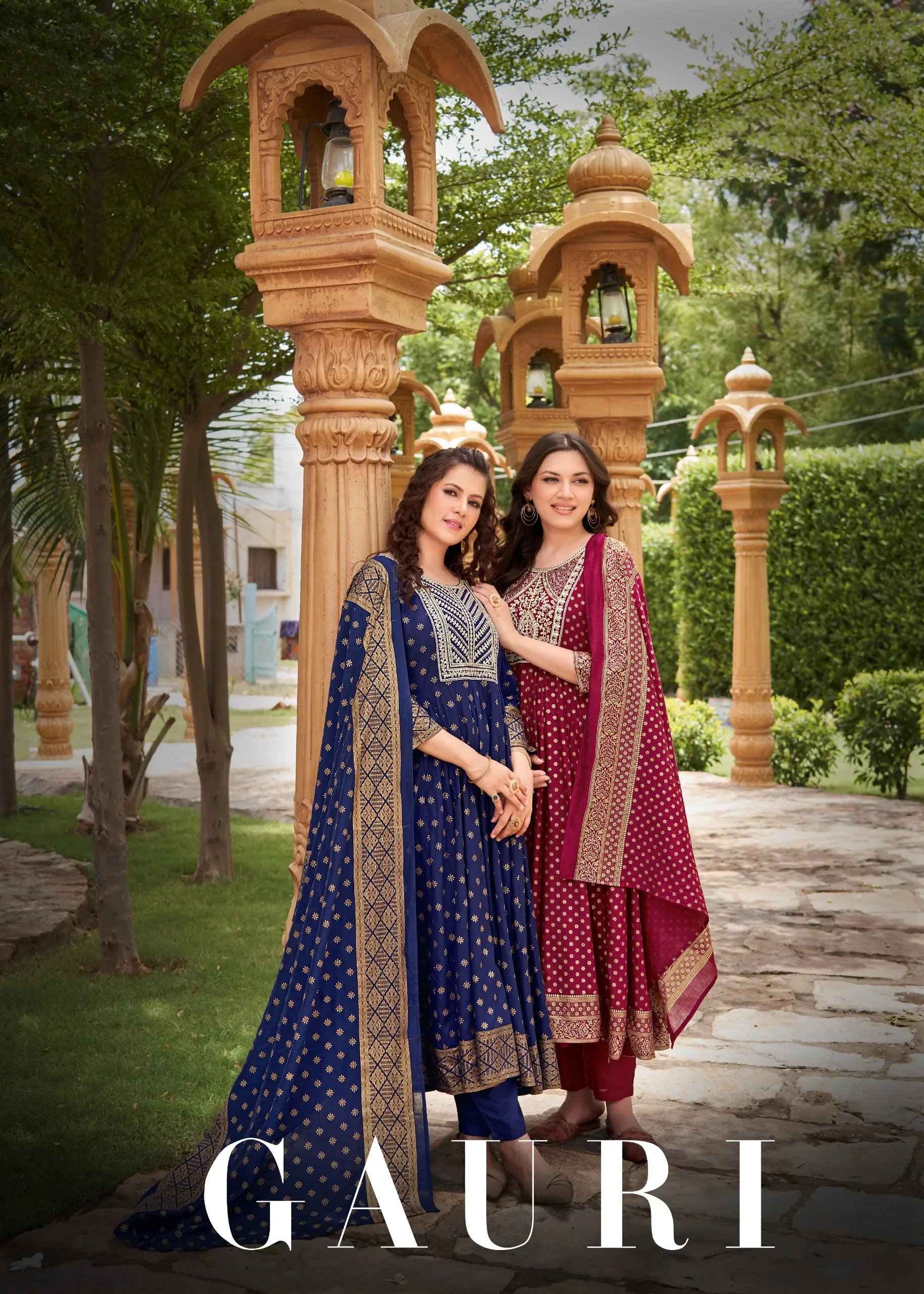 Gauri Rayon Salwar Suit with Heavy Embroidery & Foil Print in Surat