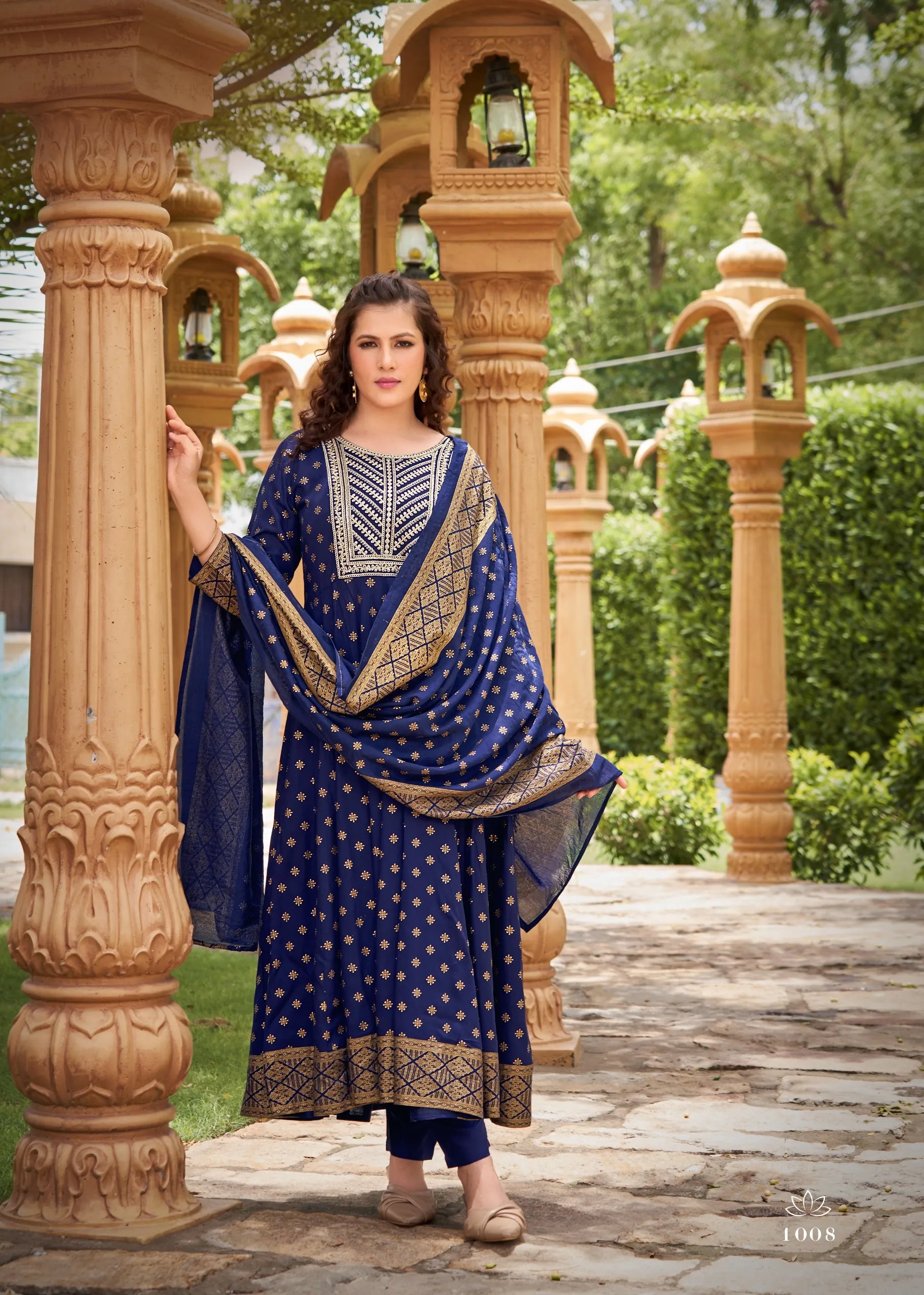 Gauri Rayon Salwar Suit with Heavy Embroidery & Foil Print in Surat