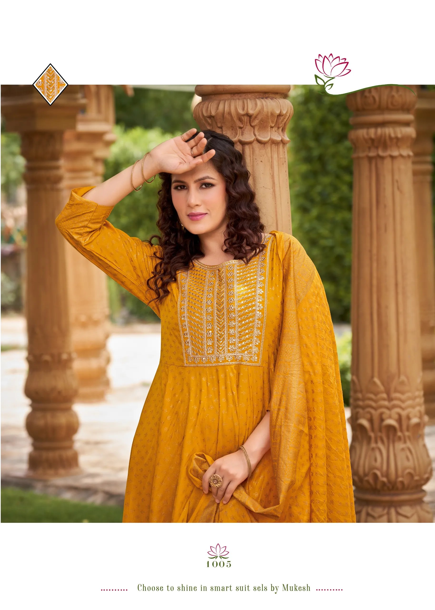 Gauri Rayon Salwar Suit with Heavy Embroidery & Foil Print in Surat