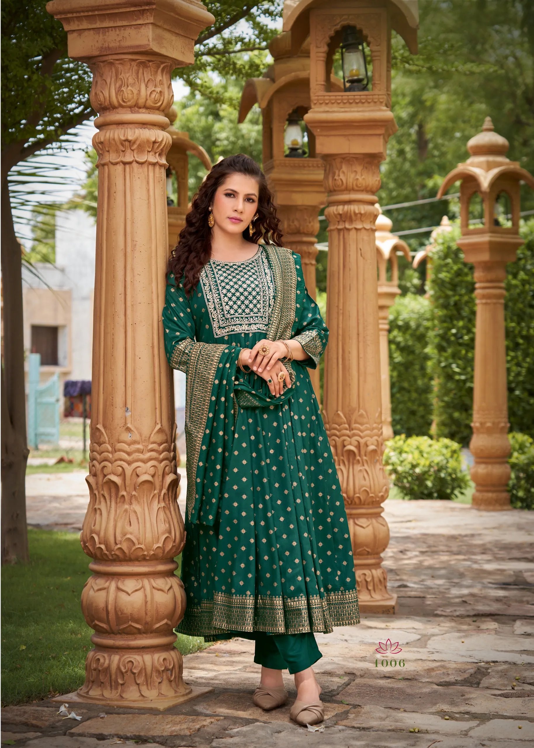 Gauri Rayon Salwar Suit with Heavy Embroidery & Foil Print in Surat