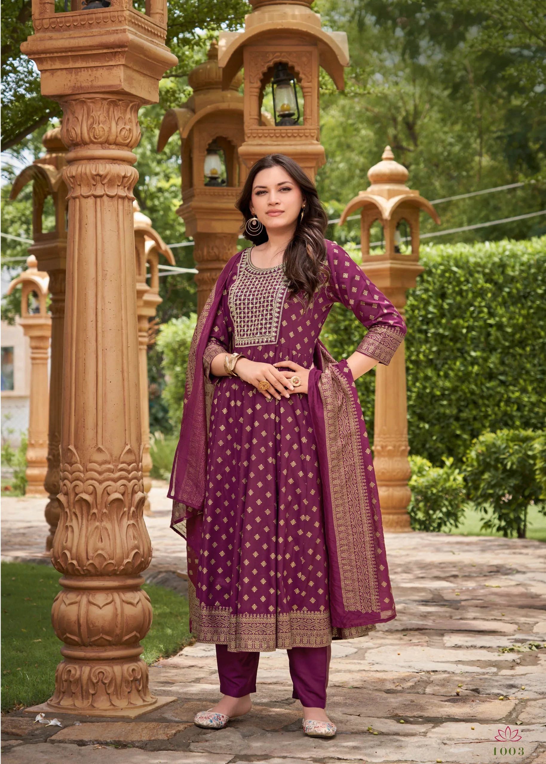 Gauri Rayon Salwar Suit with Heavy Embroidery & Foil Print in Surat