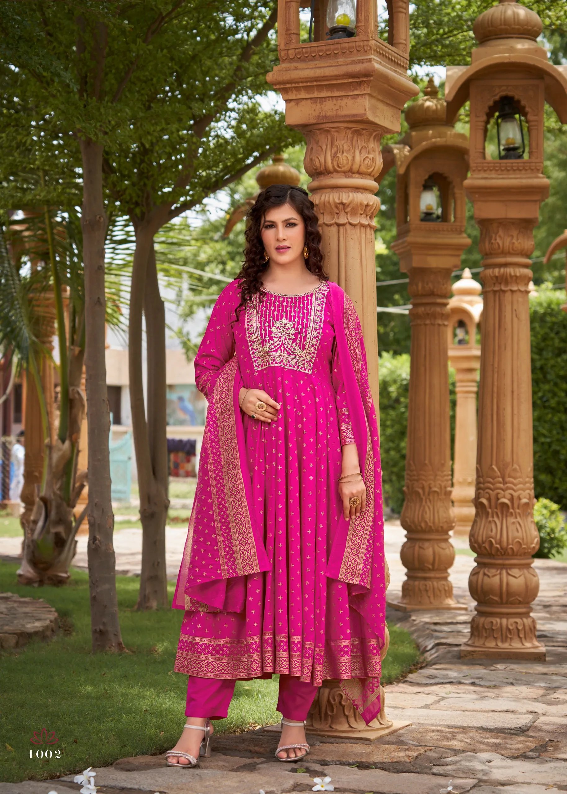 Gauri Rayon Salwar Suit with Heavy Embroidery & Foil Print in Surat