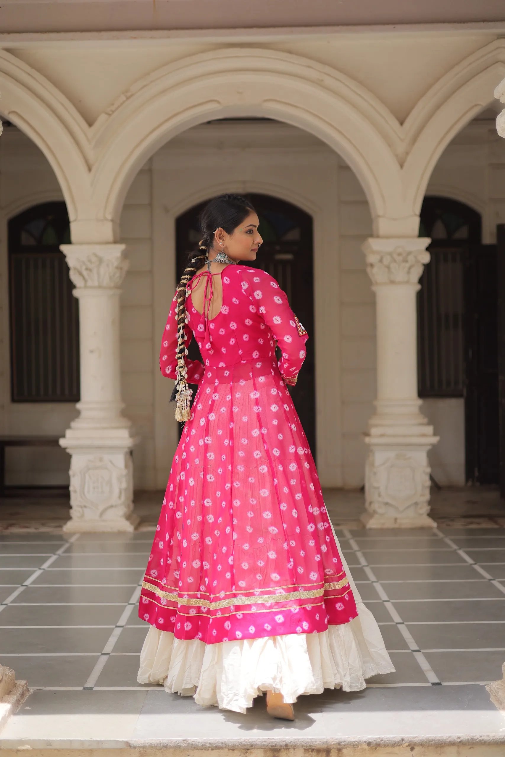 Designer Navratri Kora Cotton Lehenga Choli with Kutchi Work in Surat