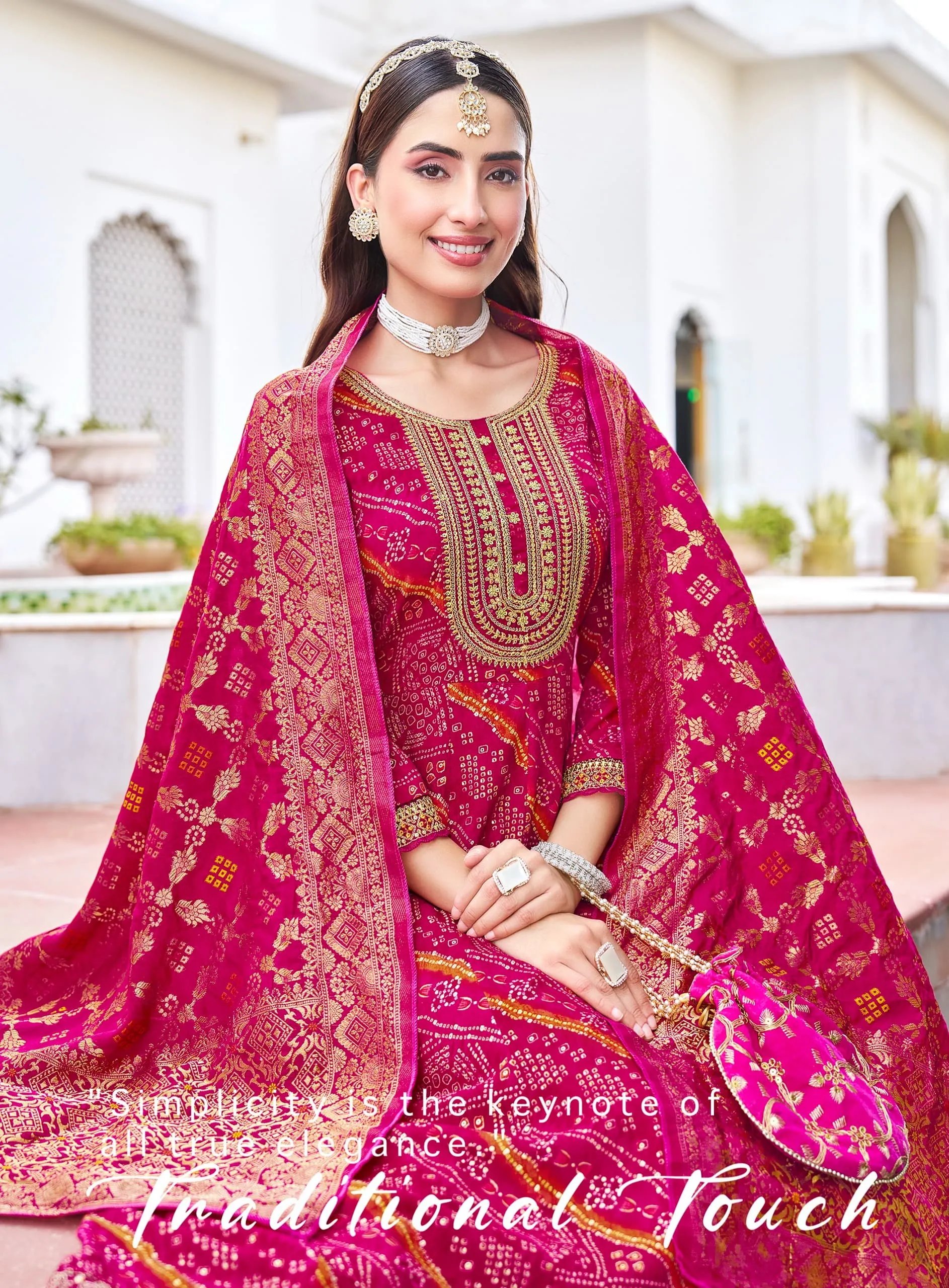 Pure Cotton Anarkali Gown Set with Pant and Dupatta in Surat