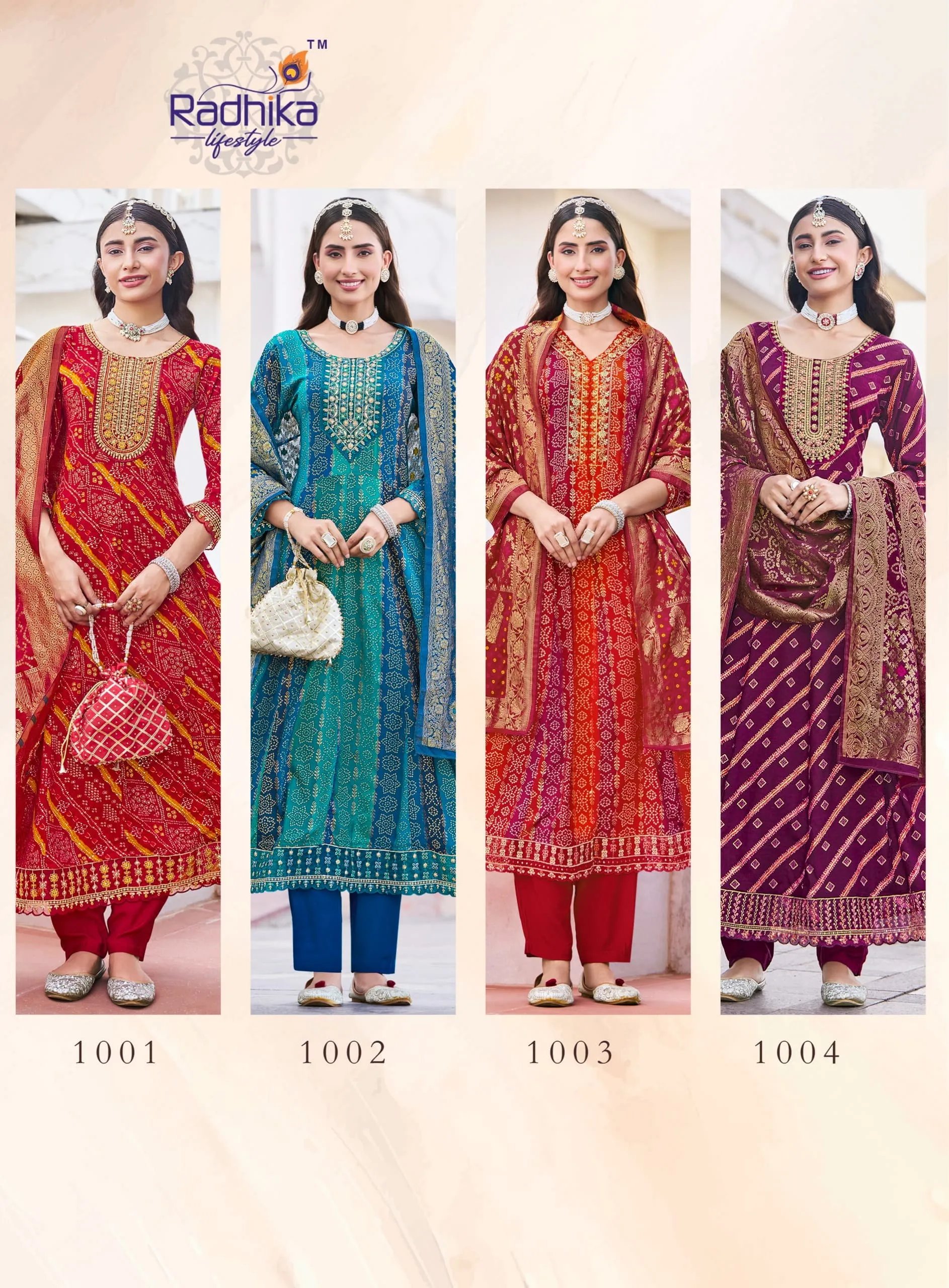 Pure Cotton Anarkali Gown Set with Pant and Dupatta in Surat