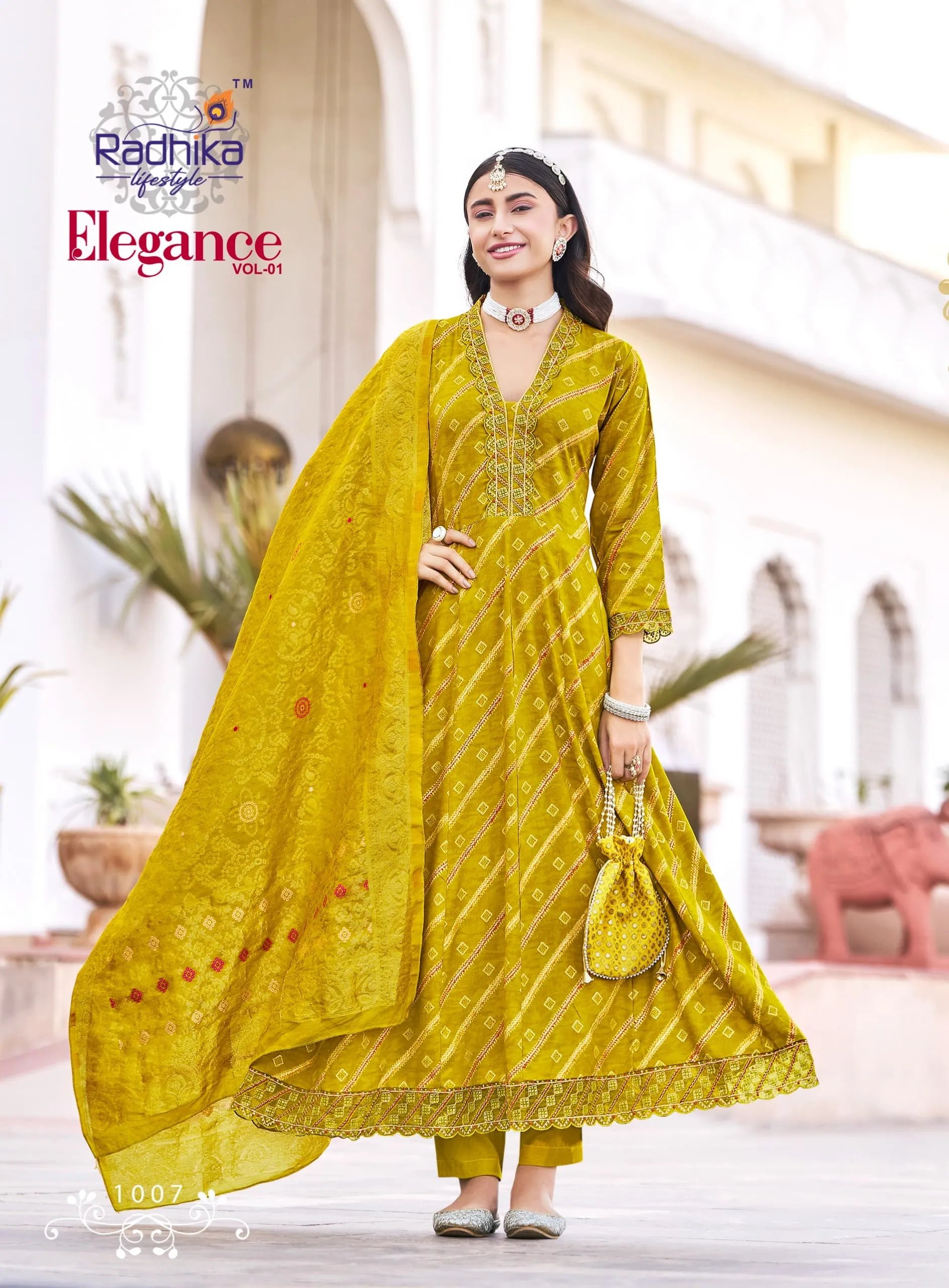 Pure Cotton Anarkali Gown Set with Pant and Dupatta in Surat
