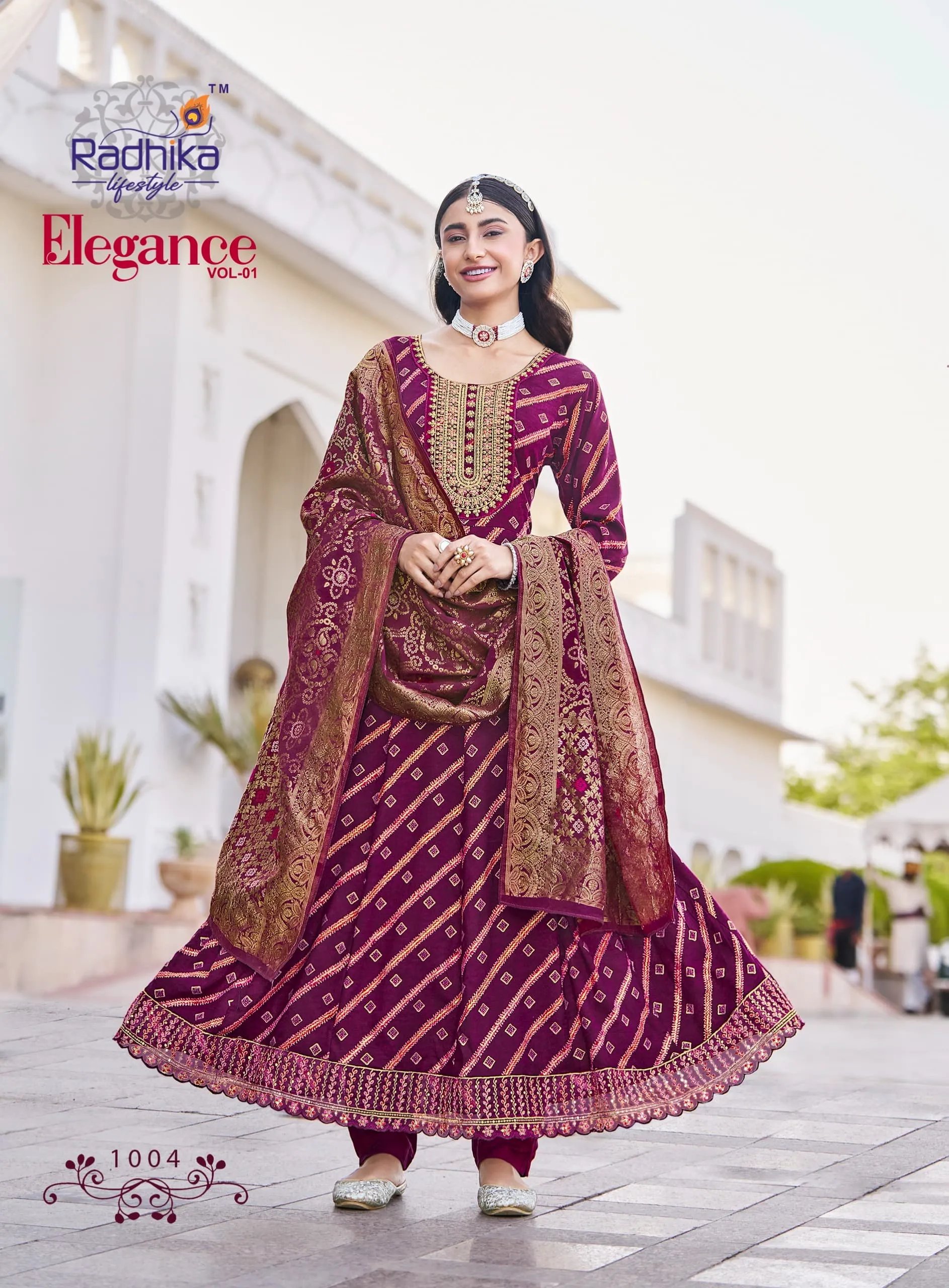Pure Cotton Anarkali Gown Set with Pant and Dupatta in Surat