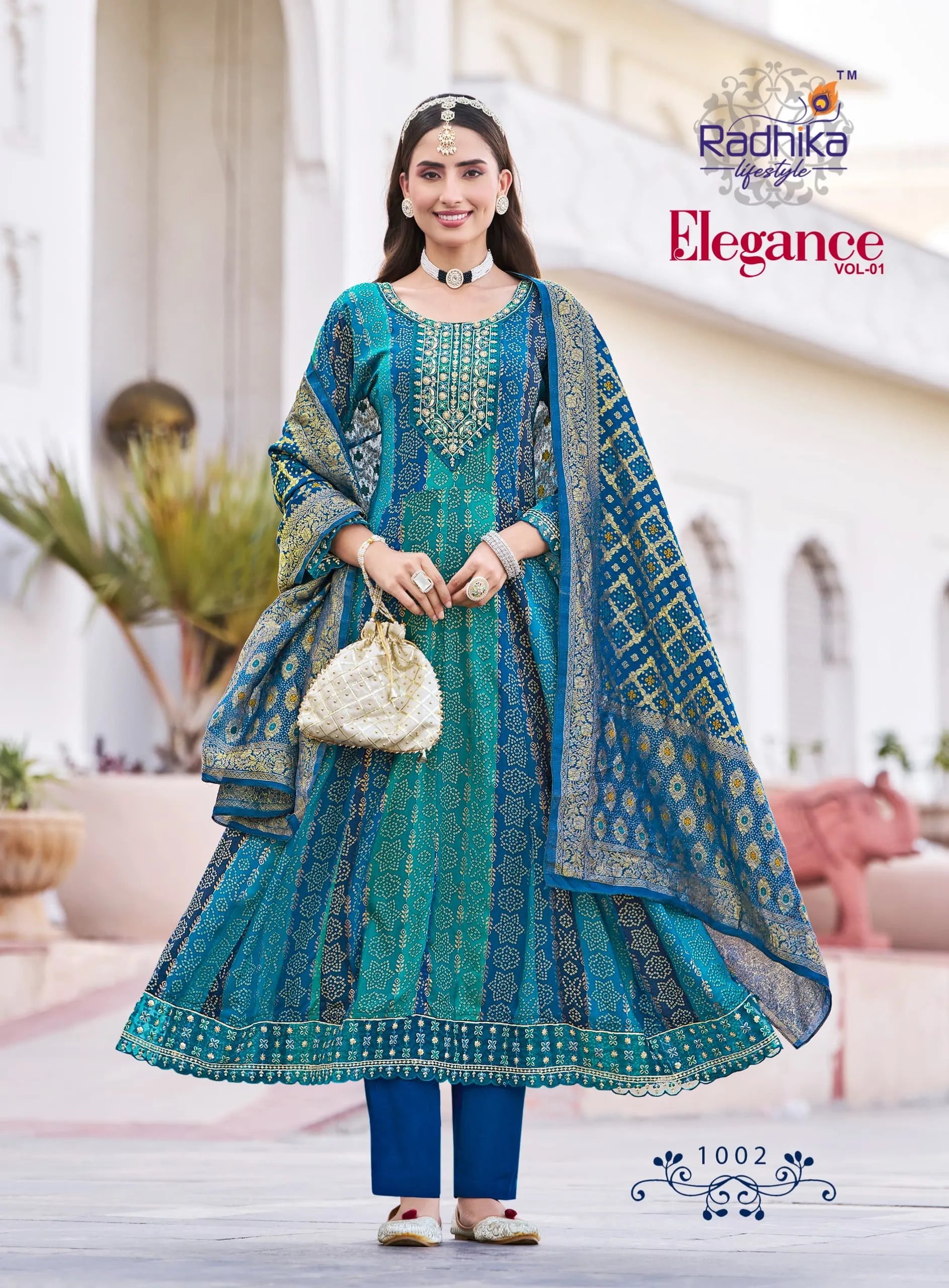 Pure Cotton Anarkali Gown Set with Pant and Dupatta in Surat