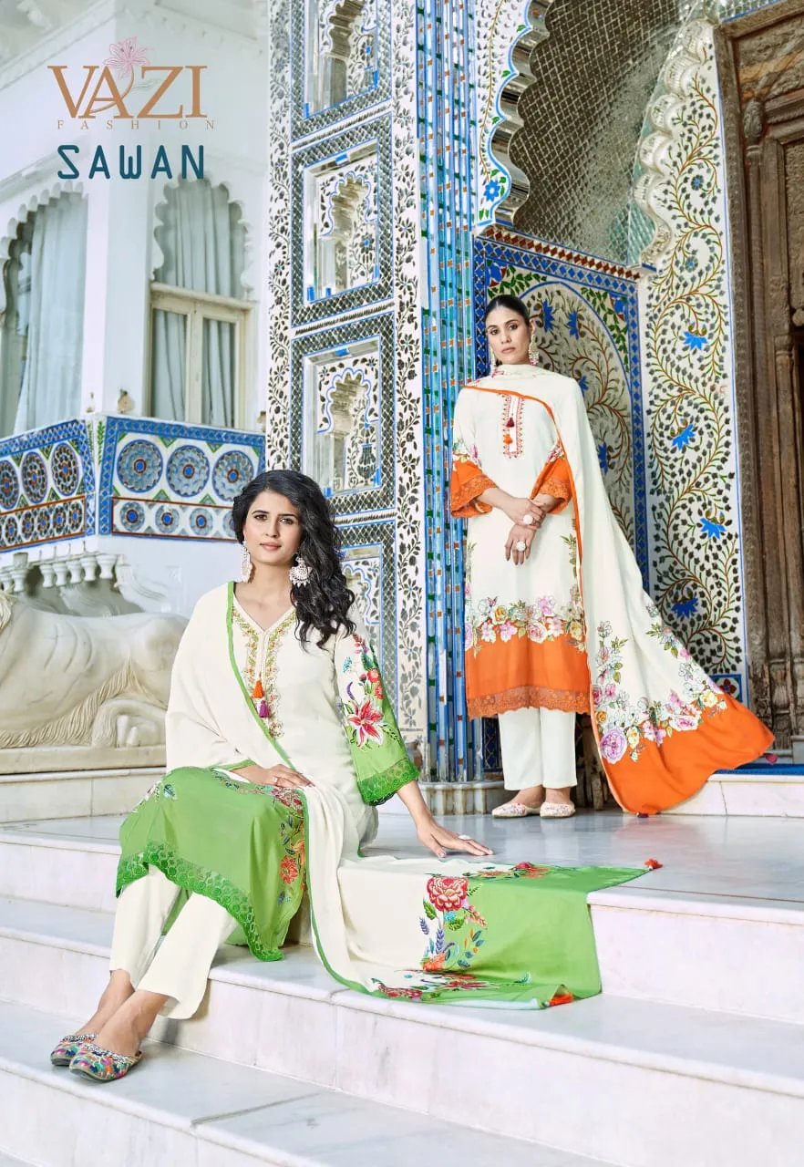 Luxury Festival Salwar Suit with Aari Handwork in Viscose Muslin in Surat